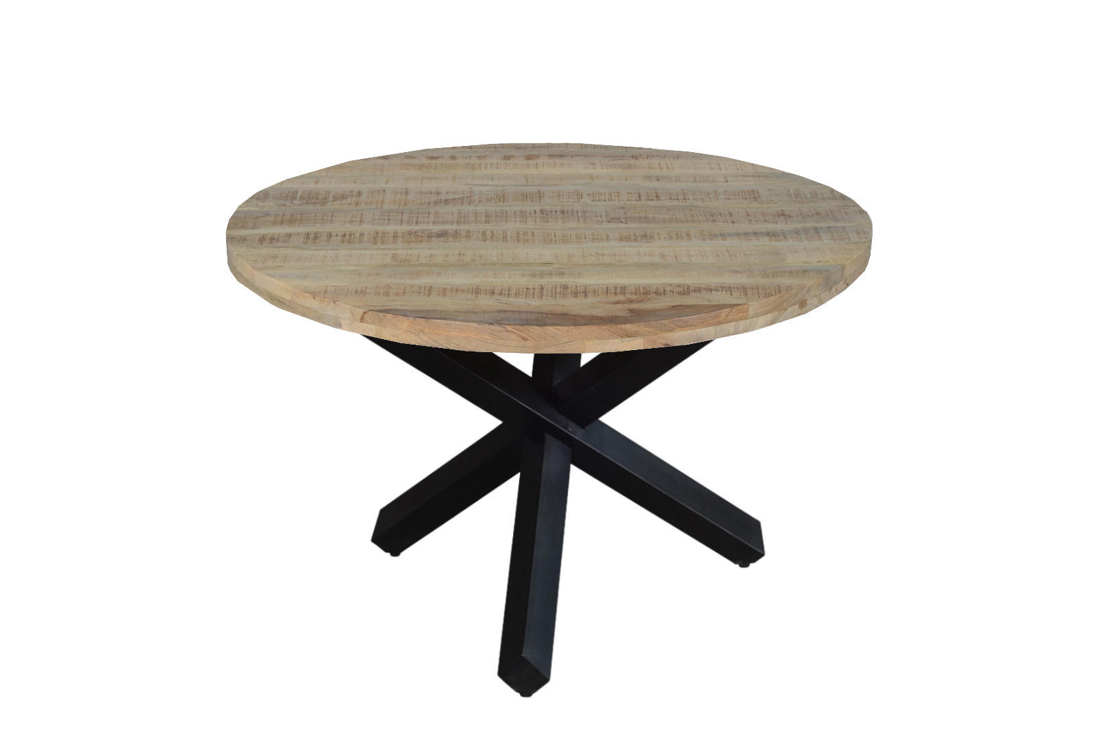 ESSTISCH RUNIS - Beige/Schwarz, Holz/Metall (130/130/78cm) - SAM