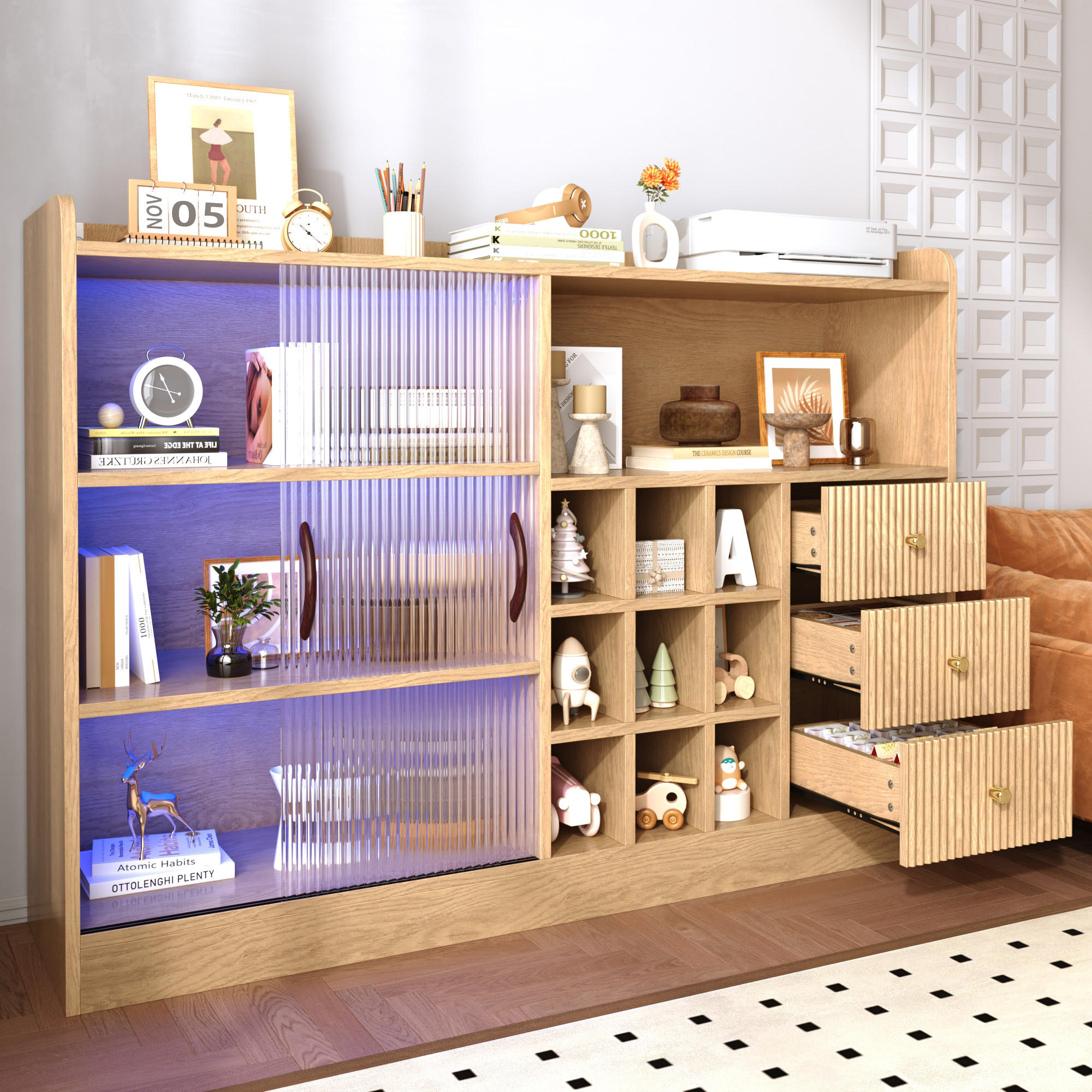 GESCHIRRSCHRANK Naturfarben 120/30/85 - Naturfarben, Holzwerkstoff (120/85/30cm)