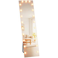 STANDSPIEGEL DE-09883 Schwarz - Transparent, Glas (40/150/5.7cm) - ComfortXL