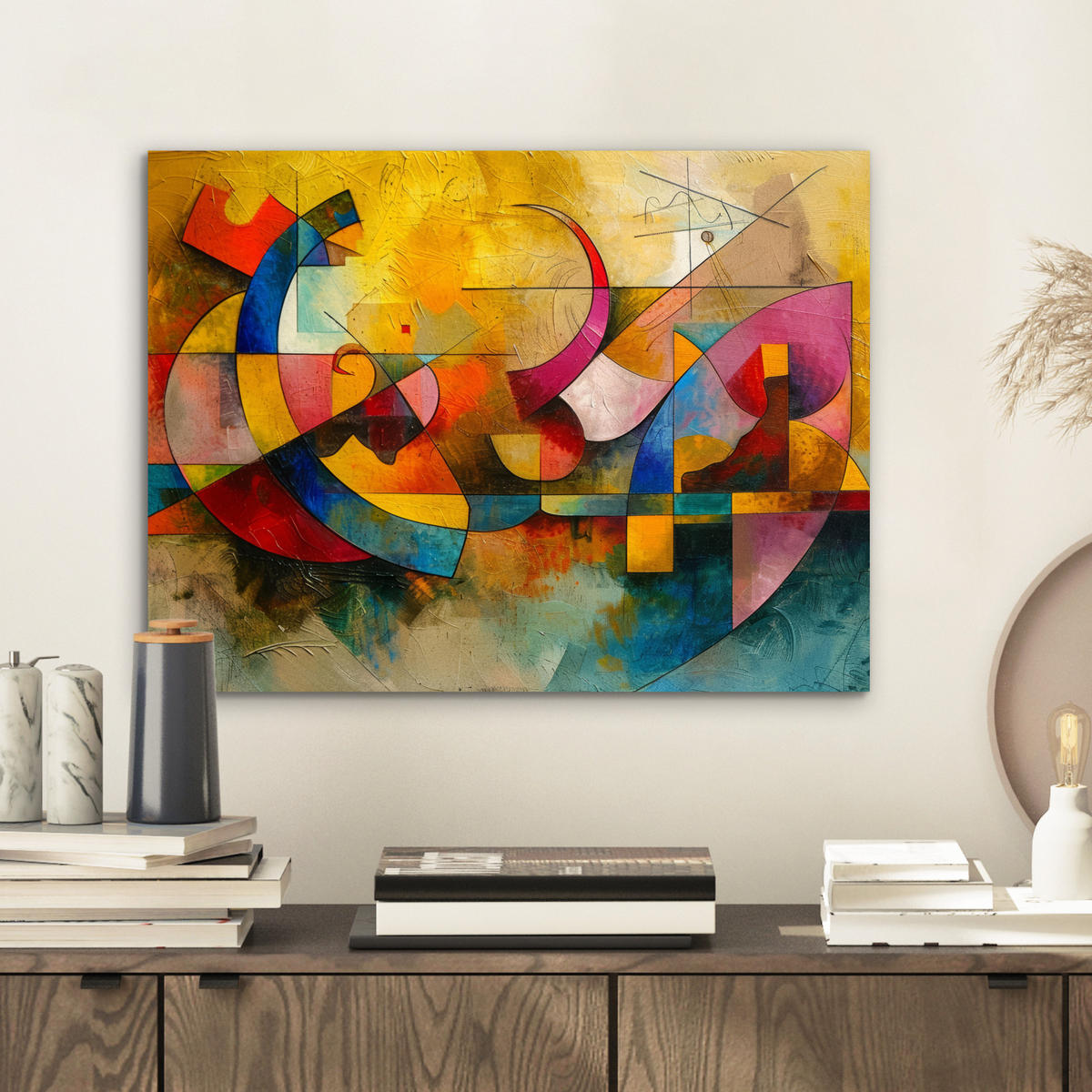KOVOVÝ OBRAZ Umenie - abstraktné - moderné 40x30 cm - žltá, kov (40/30cm) - MuchoWow