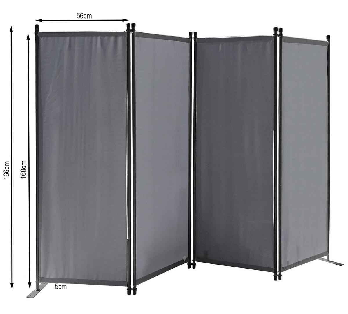 PARAVENT 4-tlg. 220x165 cm Blau - Blau, Metall (220/165cm) - QUICK STAR