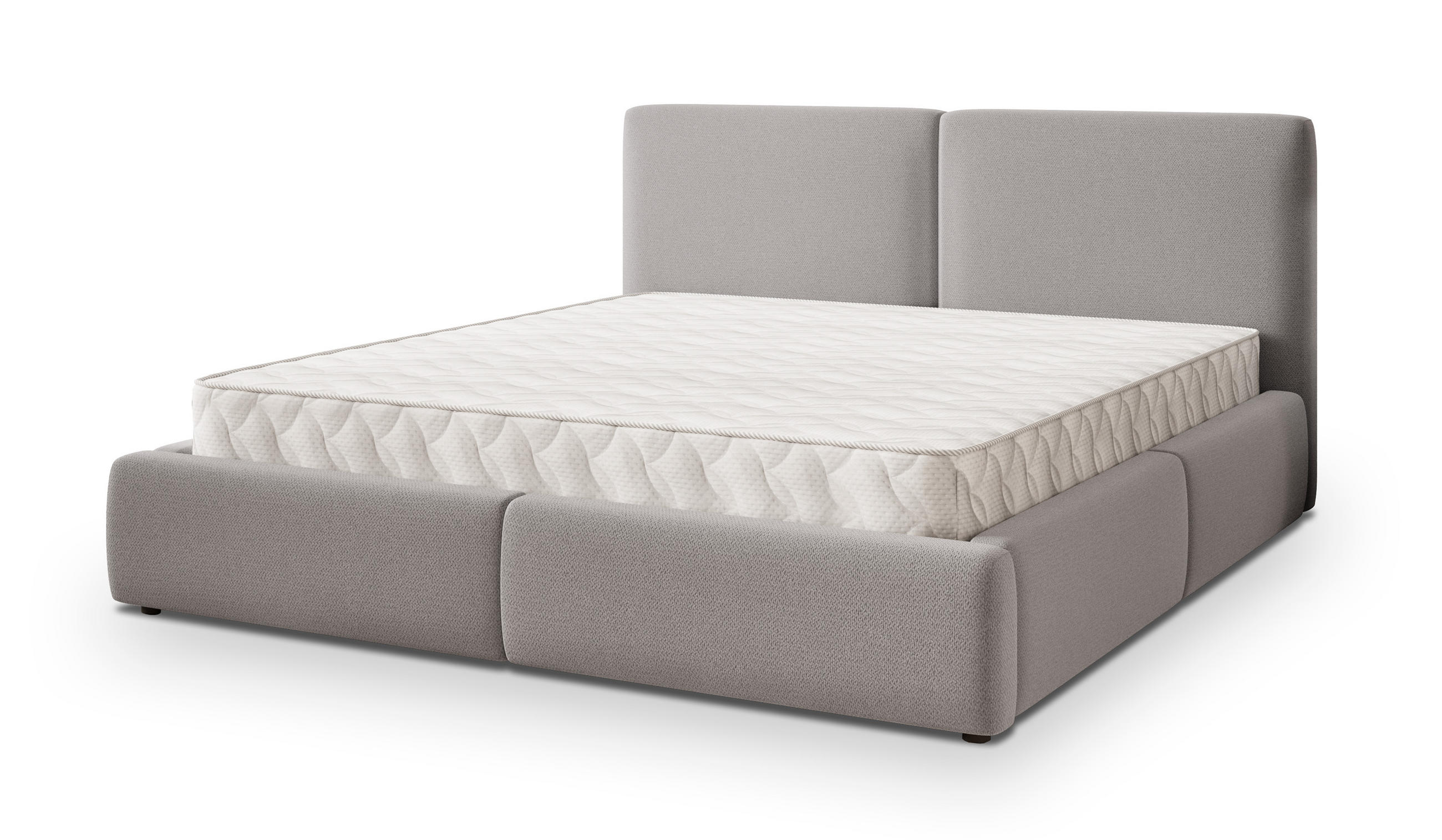 POLSTERBETT FELURO 160x200 cm mit Bettkästen - Grau - Grau, Holz (160/200cm) - MASSENO