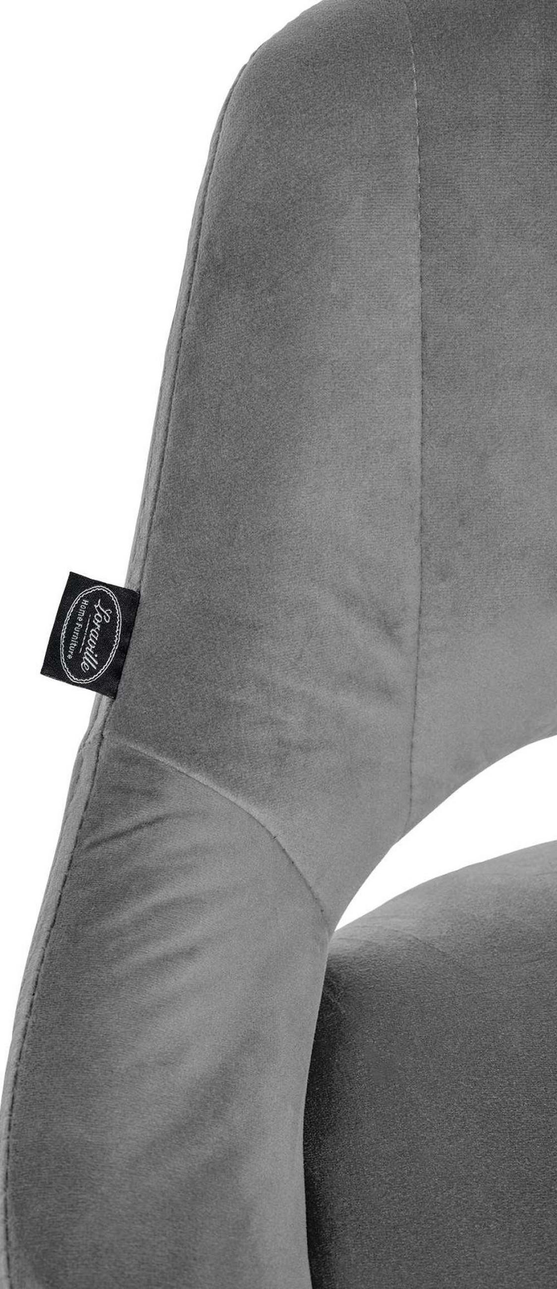 BARHOCKER 2er Set Samt dunkelgrau - Dunkelgrau/Schwarz, Textil (47/85/48cm) - CLP