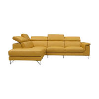 ECKSOFA Antares Echtleder Senfgelb - Gelb, Leder/Metall (224/276cm)