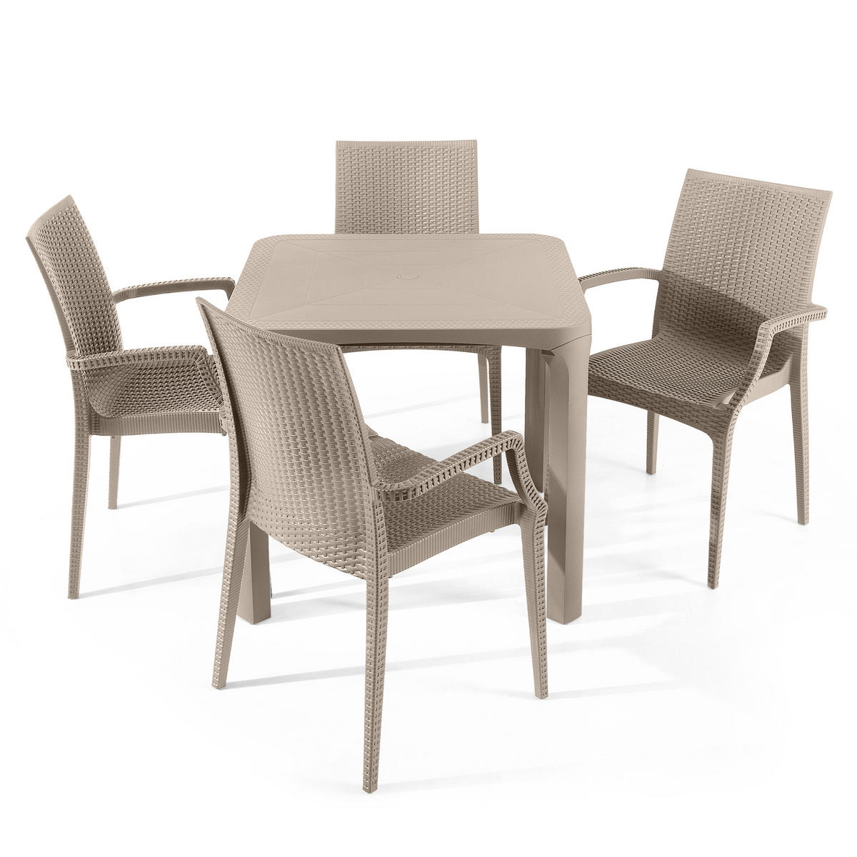 GARTENMÖBEL-SET LEOPSI, ETULI 5-tlg, Beige - Beige, Kunststoff - KONSIMO®