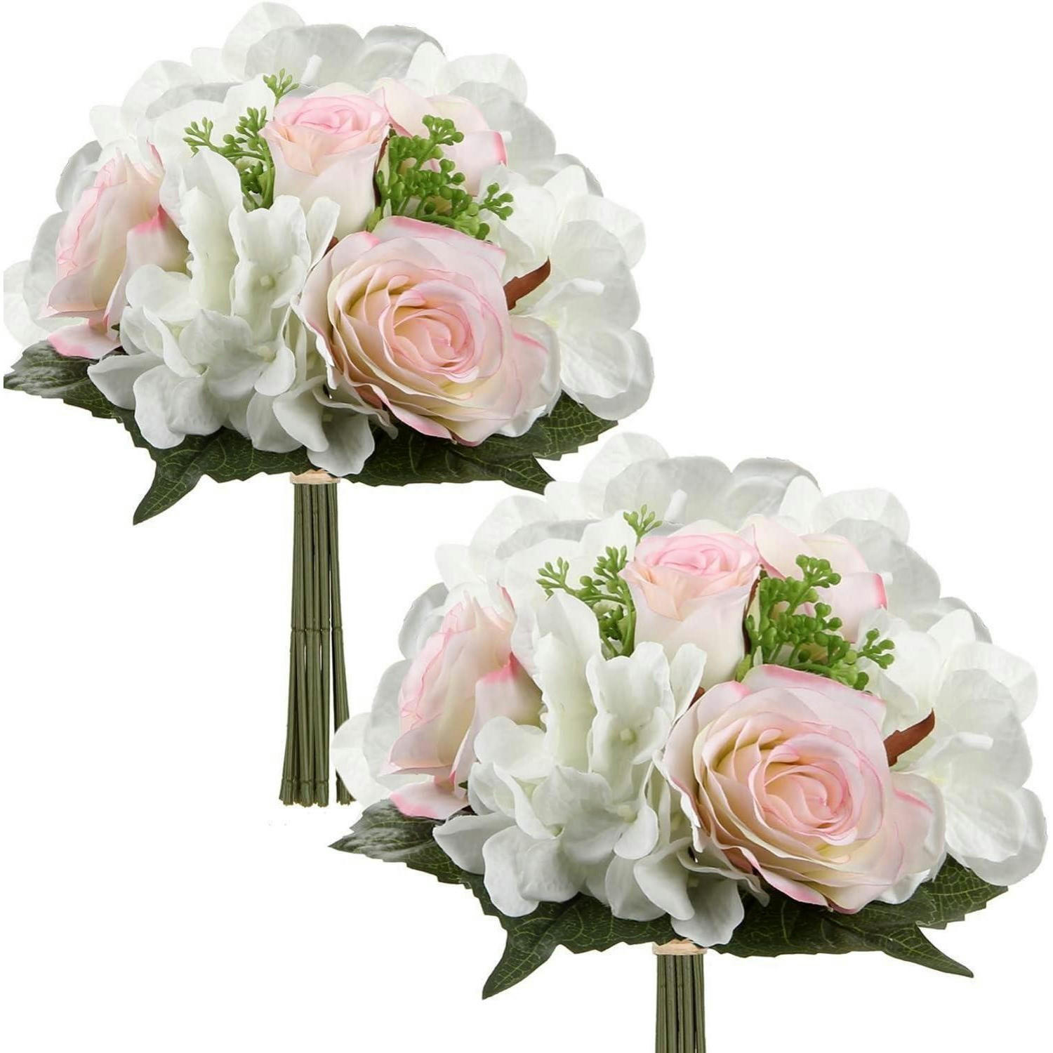 KUNSTBLUMENSTRAUSS 2er Set Hortensie Rose Höhe 30cm Rosa - Rosa, Kunststoff (10cm)