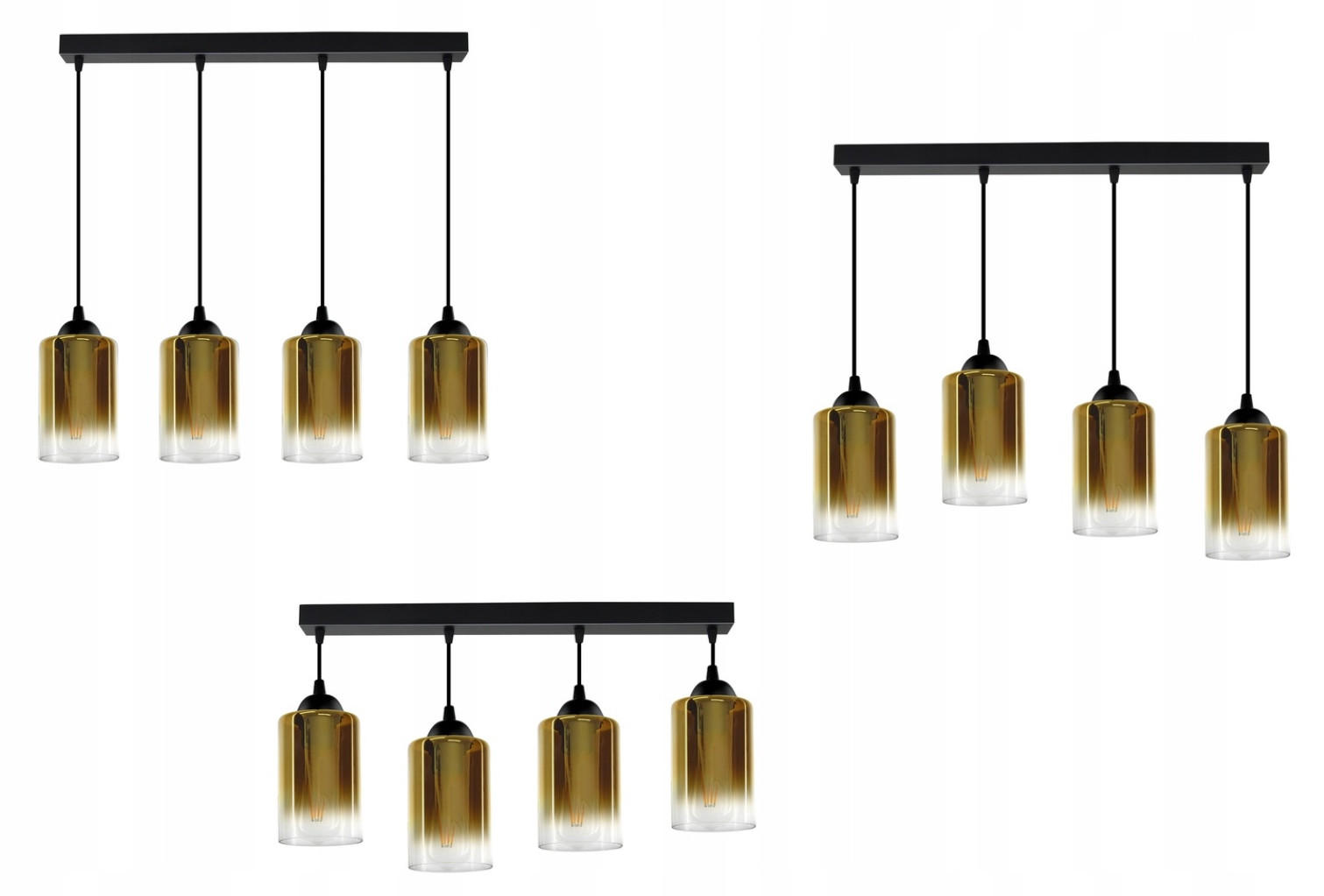 PENDELLEUCHTE GRAF - Transparent/Goldfarben, Glas/Metall (10/70/80cm) - kiki design