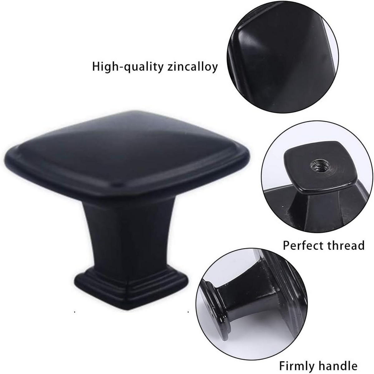 MÖBELGRIFF Schwarz 12er-Set 30 mm - Schwarz, Metall (0.31/2.5/0.31cm)