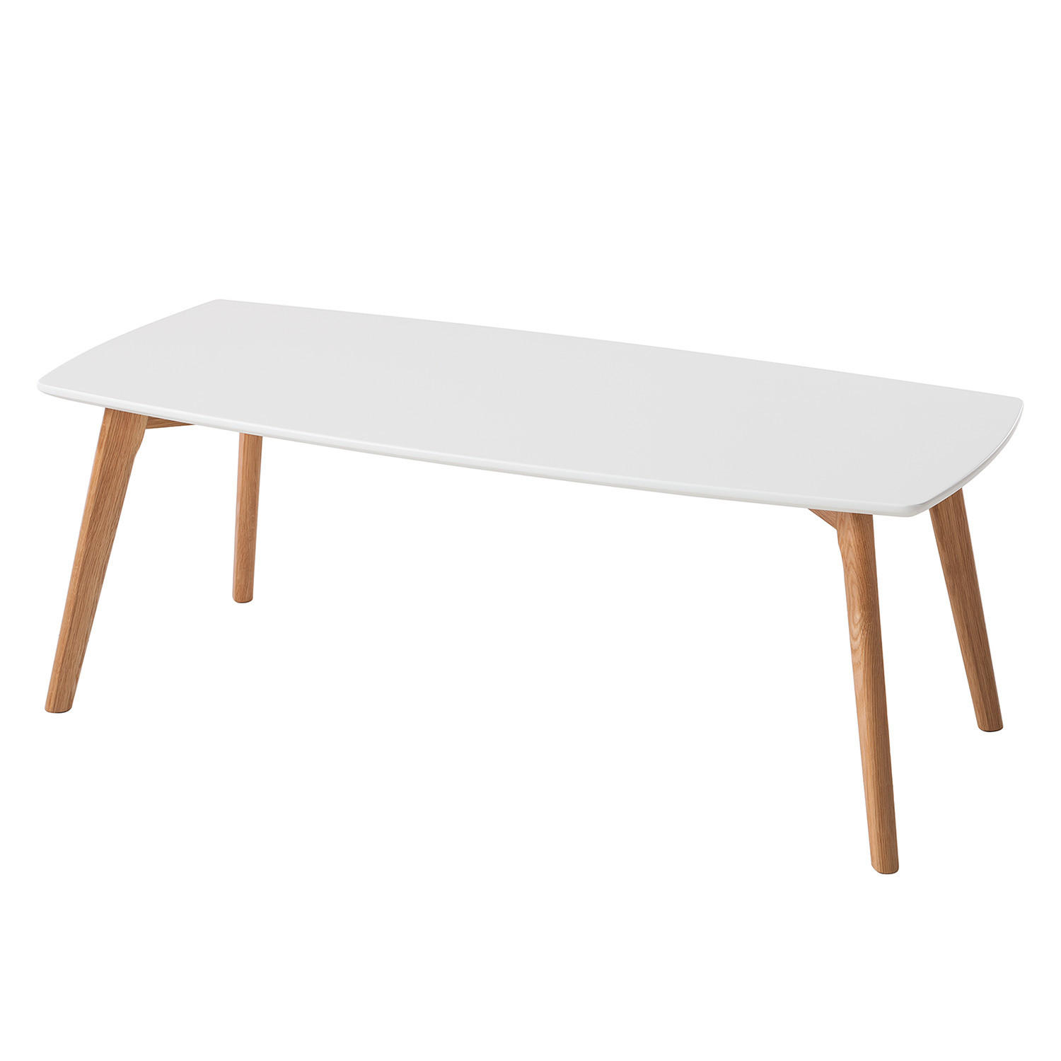 COUCHTISCH - Eiche teilmassiv - Weiß / Eiche - Eichefarben/Weiß, Holz/Holzwerkstoff (50/110/40cm) - home24