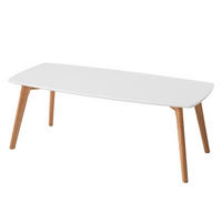 COUCHTISCH - Eiche teilmassiv - Weiß / Eiche - Eichefarben/Weiß, Holz/Holzwerkstoff (50/110/40cm) - home24