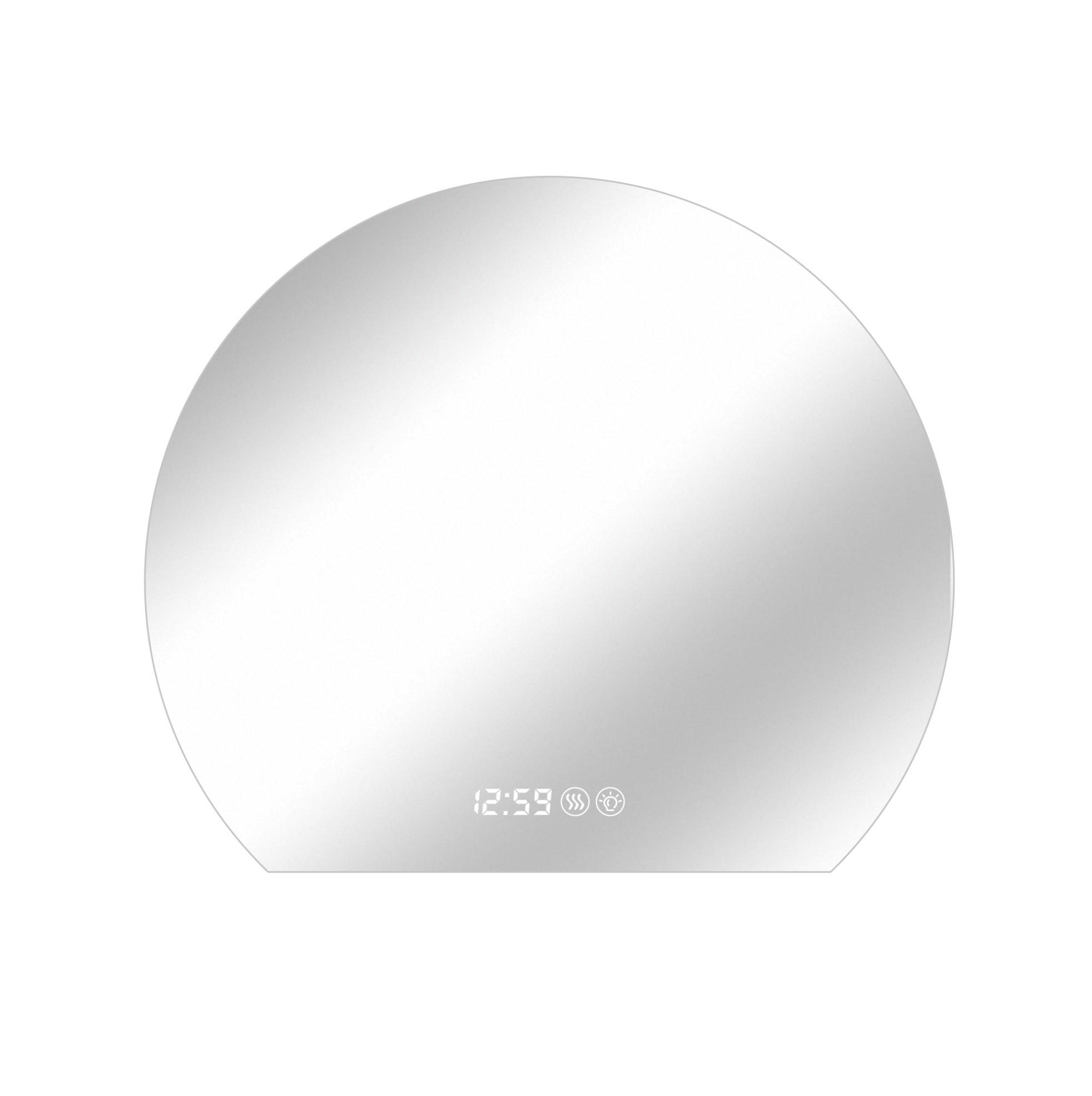 WANDSPIEGEL 72/3/80 cm silber aus Glas und Metall mit LED, Antibeschlag und Dimmfunktion - Silberfarben, Holzwerkstoff (2.5/80/72cm) - OKWISH