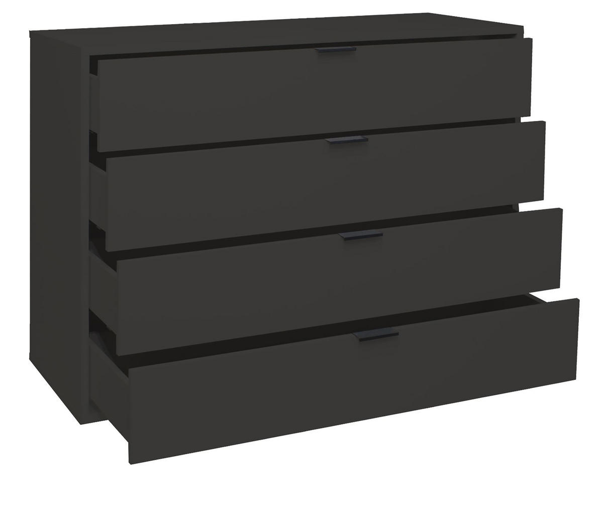KOMMODE Erna 119x45x87 Anthrazit matt Lack - Anthrazit, Holzwerkstoff (119/87/45cm) - 58aufmkessel