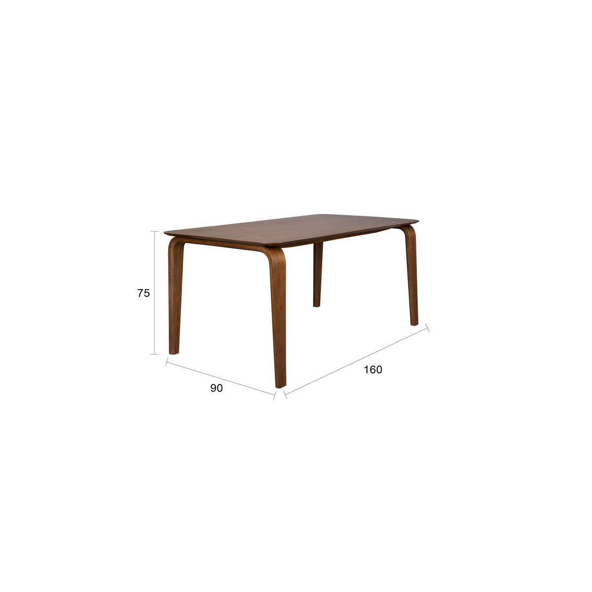 ESSTISCH Walden Braun - Braun, Holzwerkstoff (160/90/75cm) - Housecraft Living