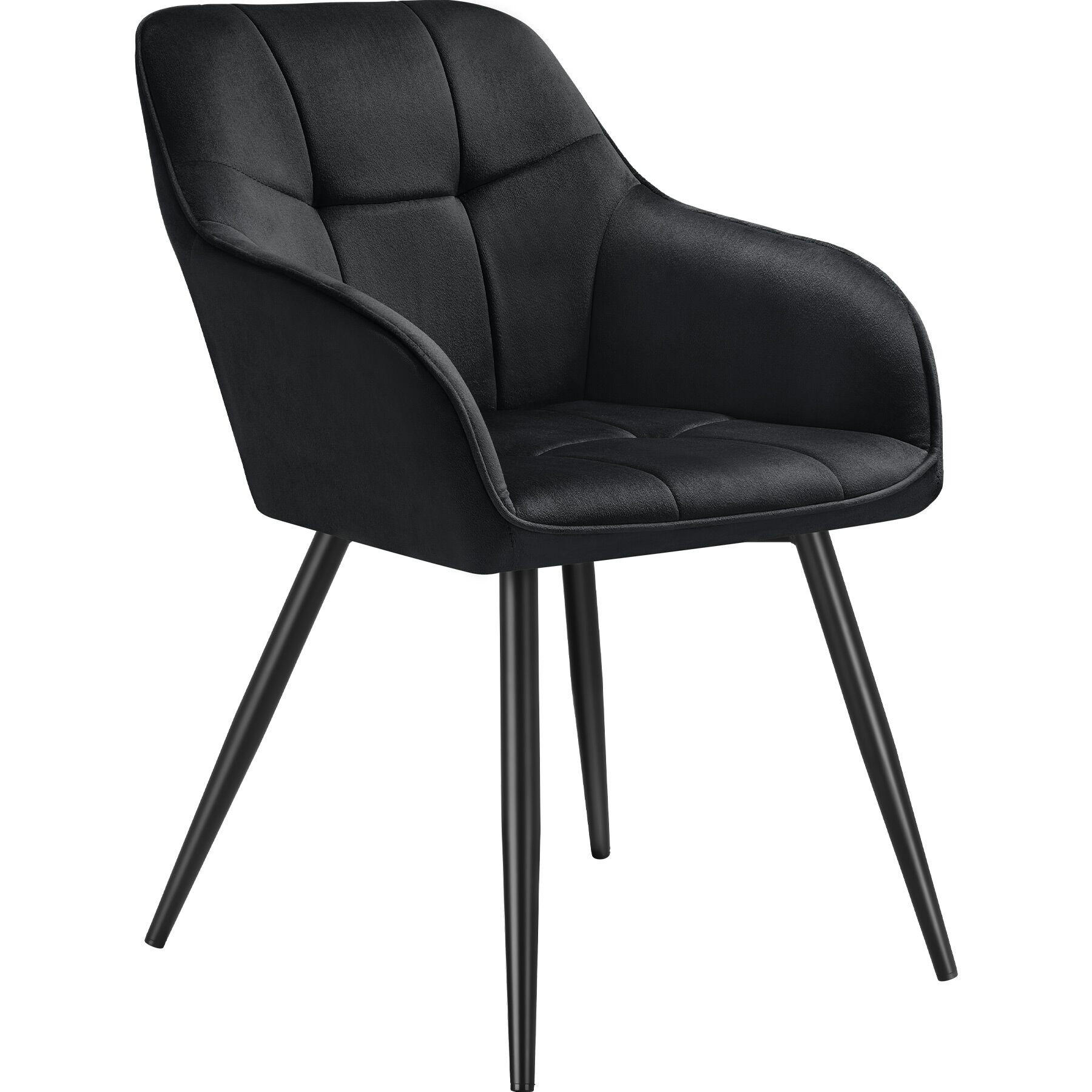 tectake Esszimmerstuhl Schwarz, Schwarz 58x82x62 cm