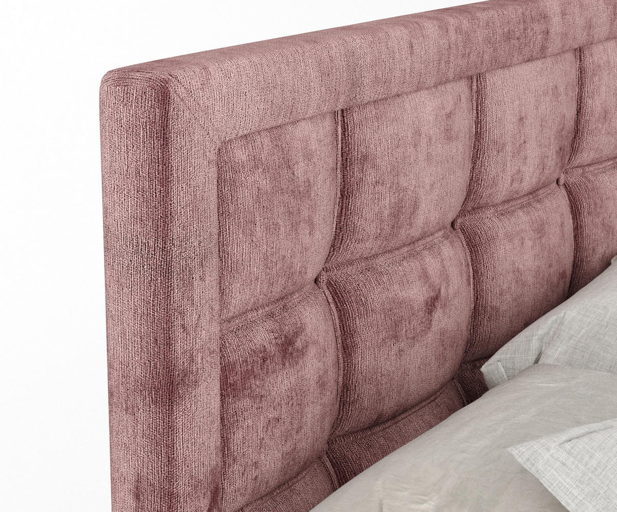 BOXSPRINGBETT Ambrosia Rosa 140/200 cm - Schwarz/Rosa, Holz/Holzwerkstoff (140/200cm) - Maison de Reve