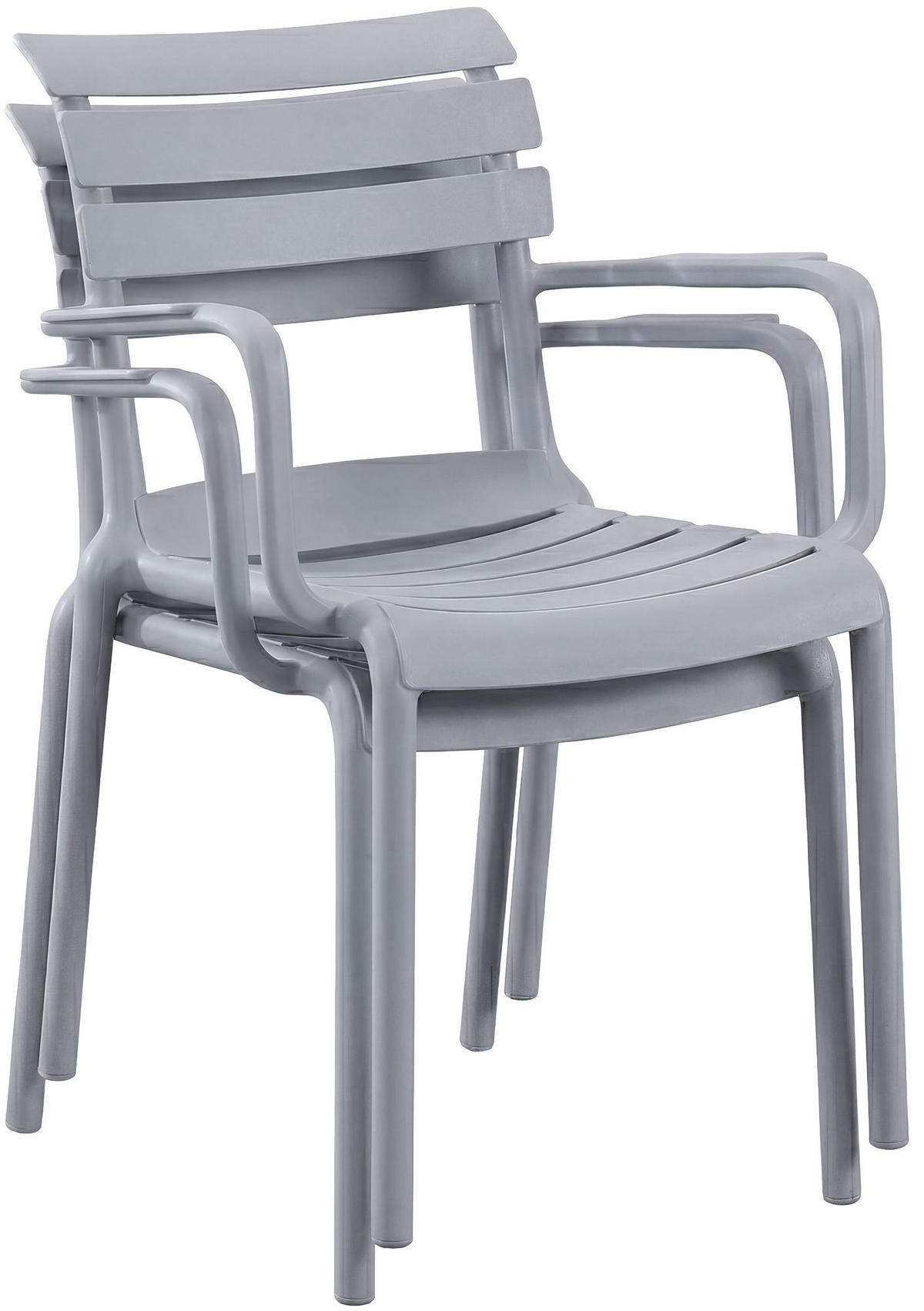 GARTENMÖBEL-SET Nora 2 Stühle 186x72x82cm Kunststoff Grau Balkonset - Grau, Kunststoff - DELUKE
