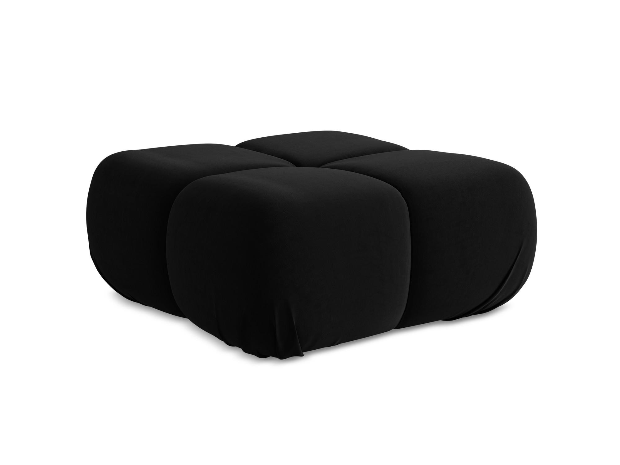 POUF Samt Stoff Schwarz - Schwarz/Orange, Kunststoff/Textil (95/41/95cm) - Makamii
