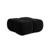 POUF Samt Stoff Schwarz - Schwarz/Orange, Kunststoff/Textil (95/41/95cm) - Makamii