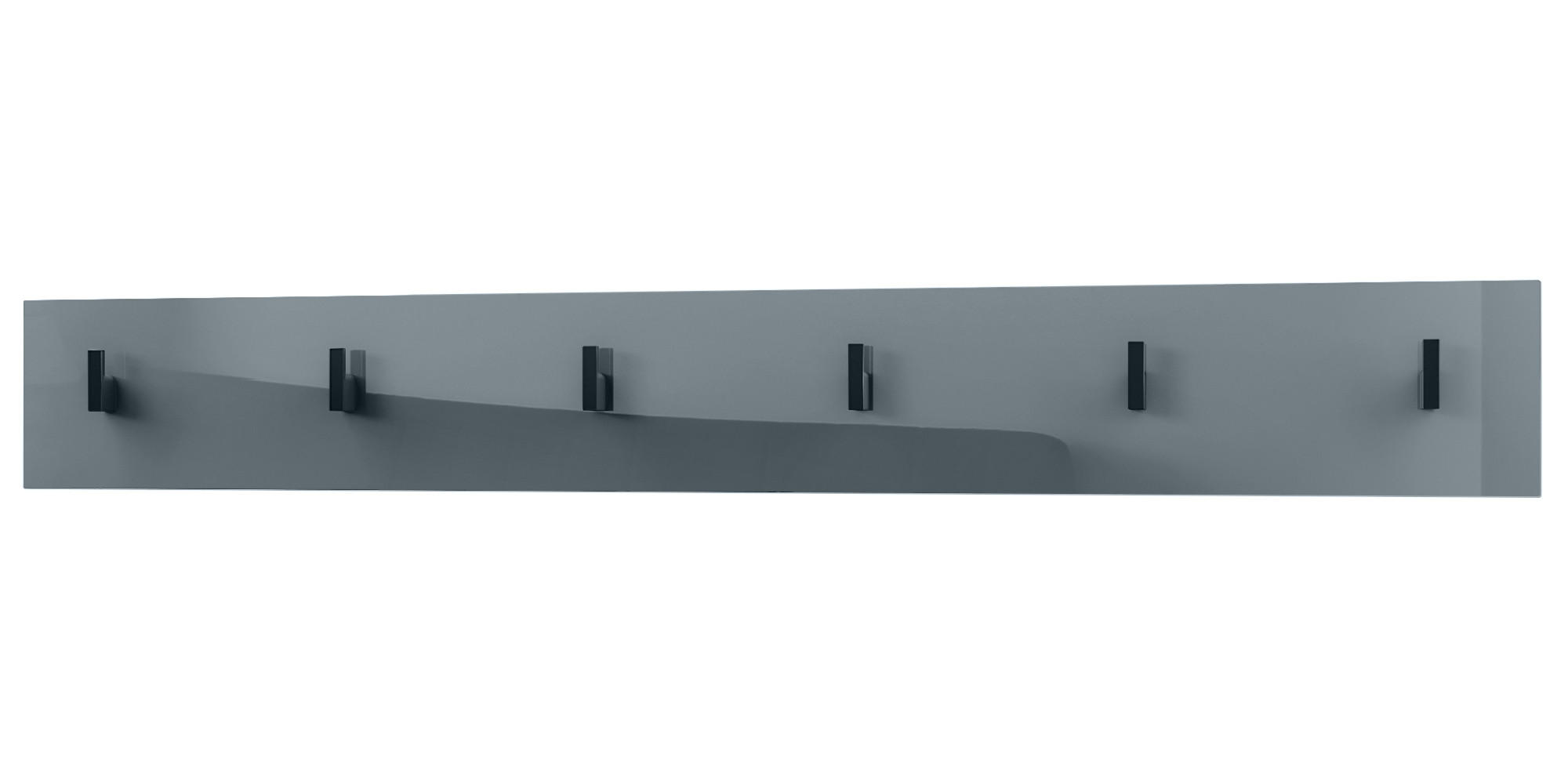 GARDEROBENPANEEL Linea Grau Hochglanz - Grau, Holzwerkstoff (110.5/14.5/3.5cm) - Vladon