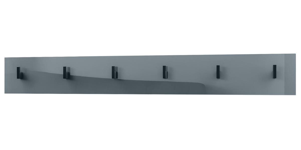 GARDEROBENPANEEL Linea Grau Hochglanz - Grau, Holzwerkstoff (110.5/14.5/3.5cm) - Vladon