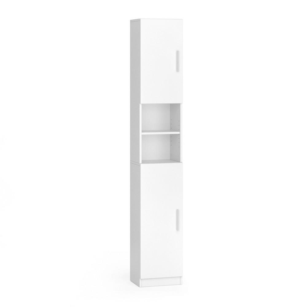 BADSCHRANK Luis Weiß 32 x 190 cm - Weiß, Holzwerkstoff (32/190/25.8cm) - Vicco