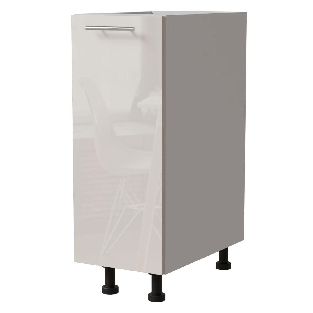 Feldmann-Wohnen Unterschrank Creme, Weiß 30x82x50 cm