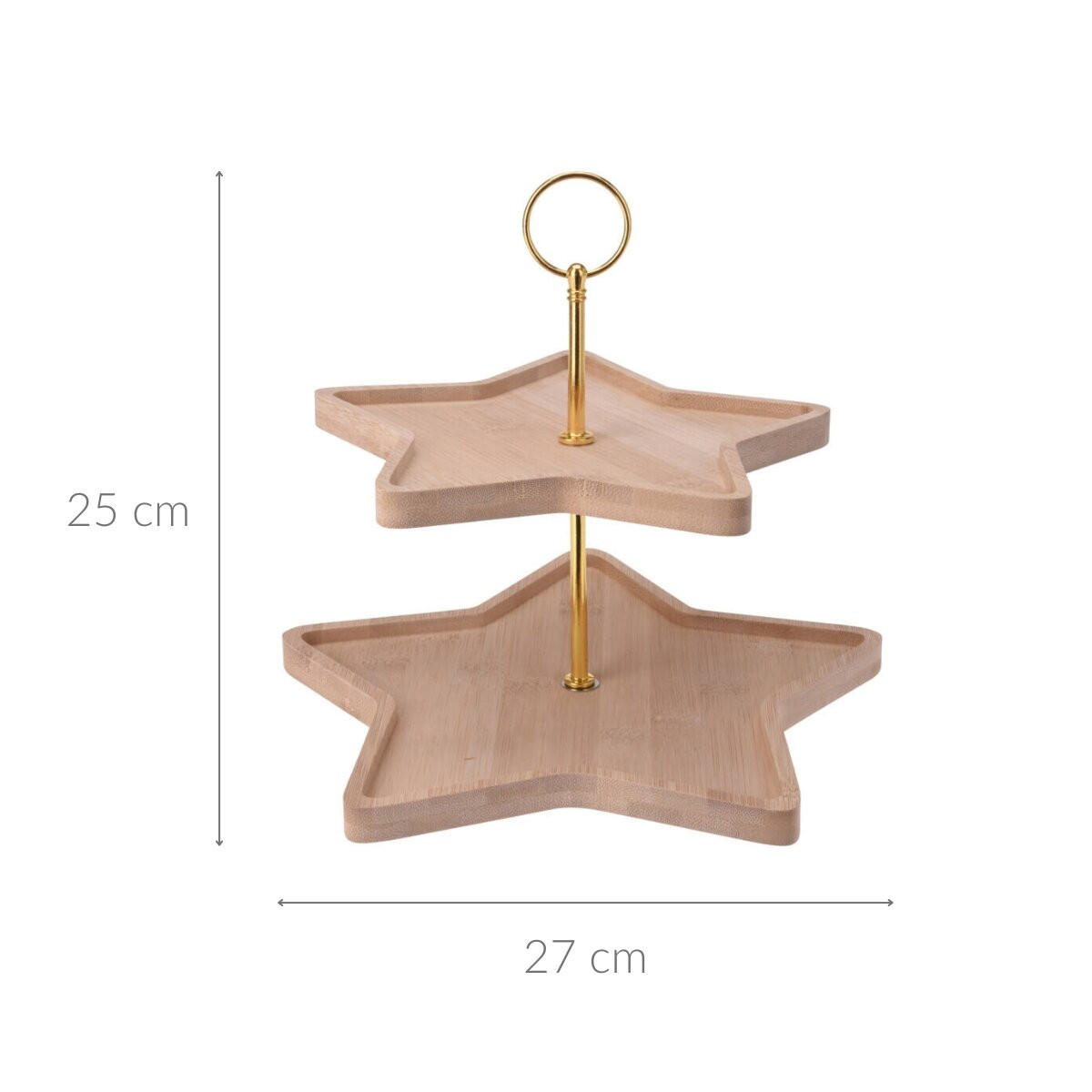 ETAGERE Sternform 25 cm - Braun, Naturmaterialien (27/25/27cm) - Excellent Houseware