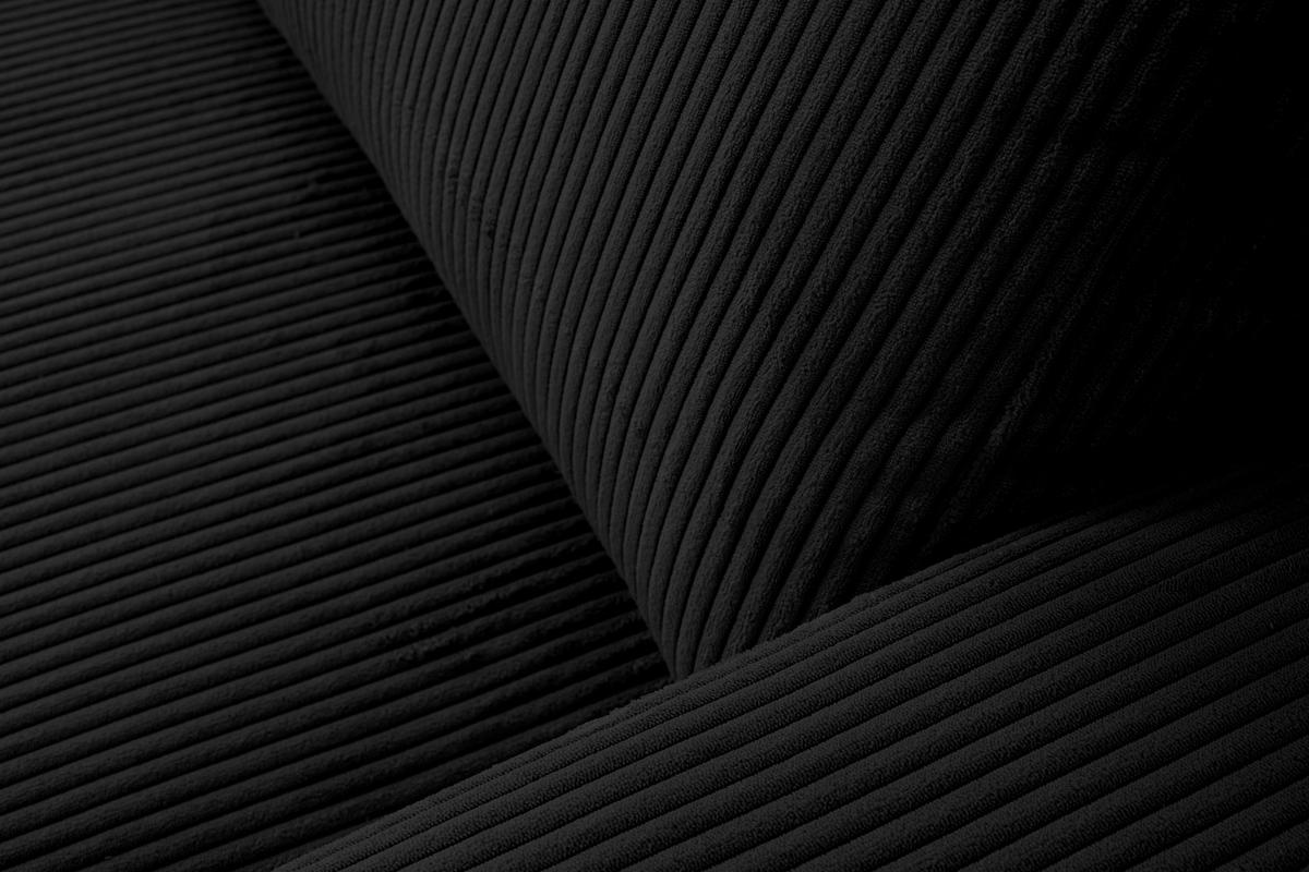 ECKSOFA Aspen in L-Form, Coach Farbe: Schwarz, Cordstoff, Ottomane Links - Schwarz, Textil (187/312cm) - VENASI MÖBEL