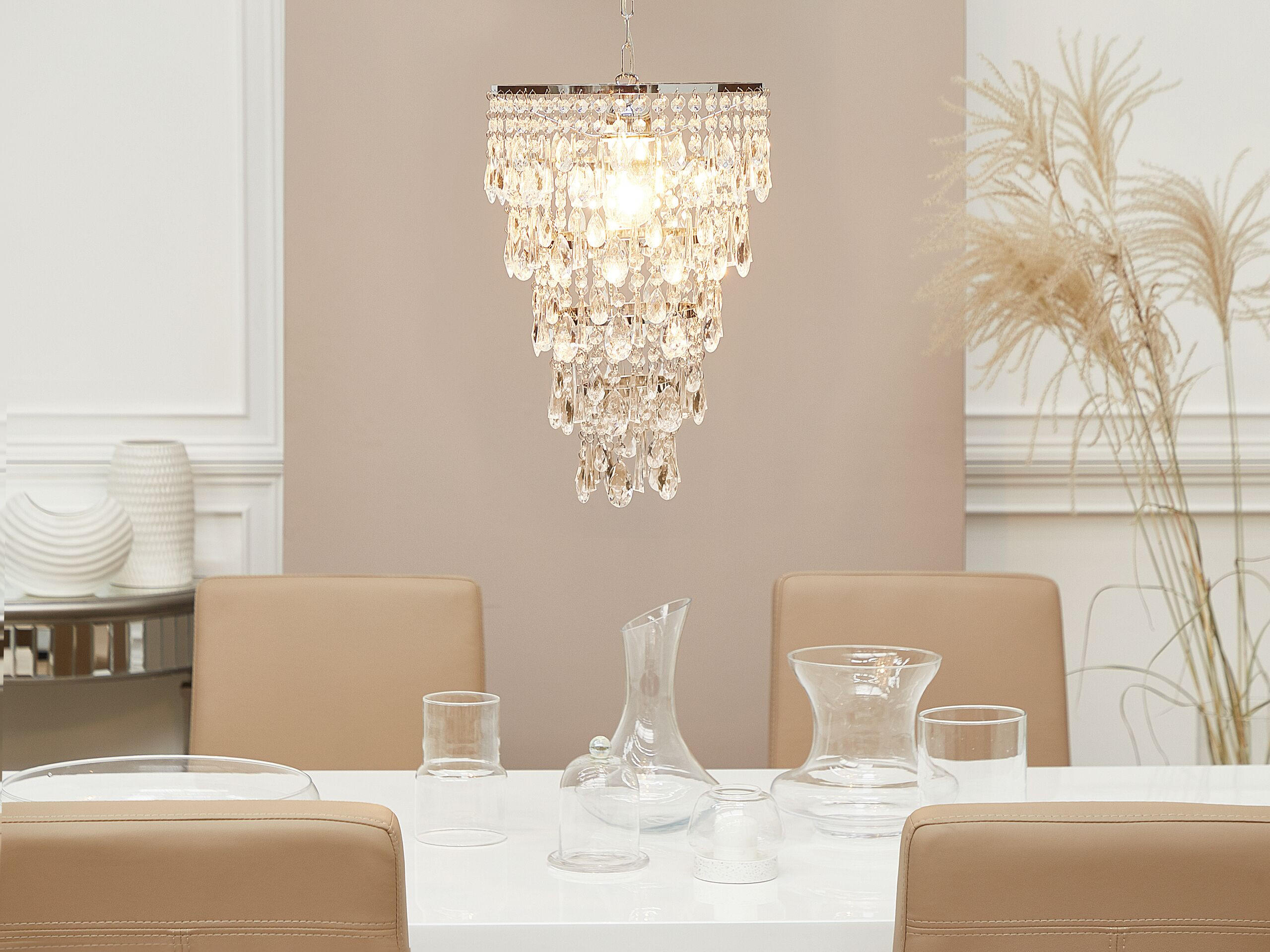 KRONLEUCHTER Entwash 30/30/100 cm - Silberfarben, Metall (30/30/100cm) - Beliani