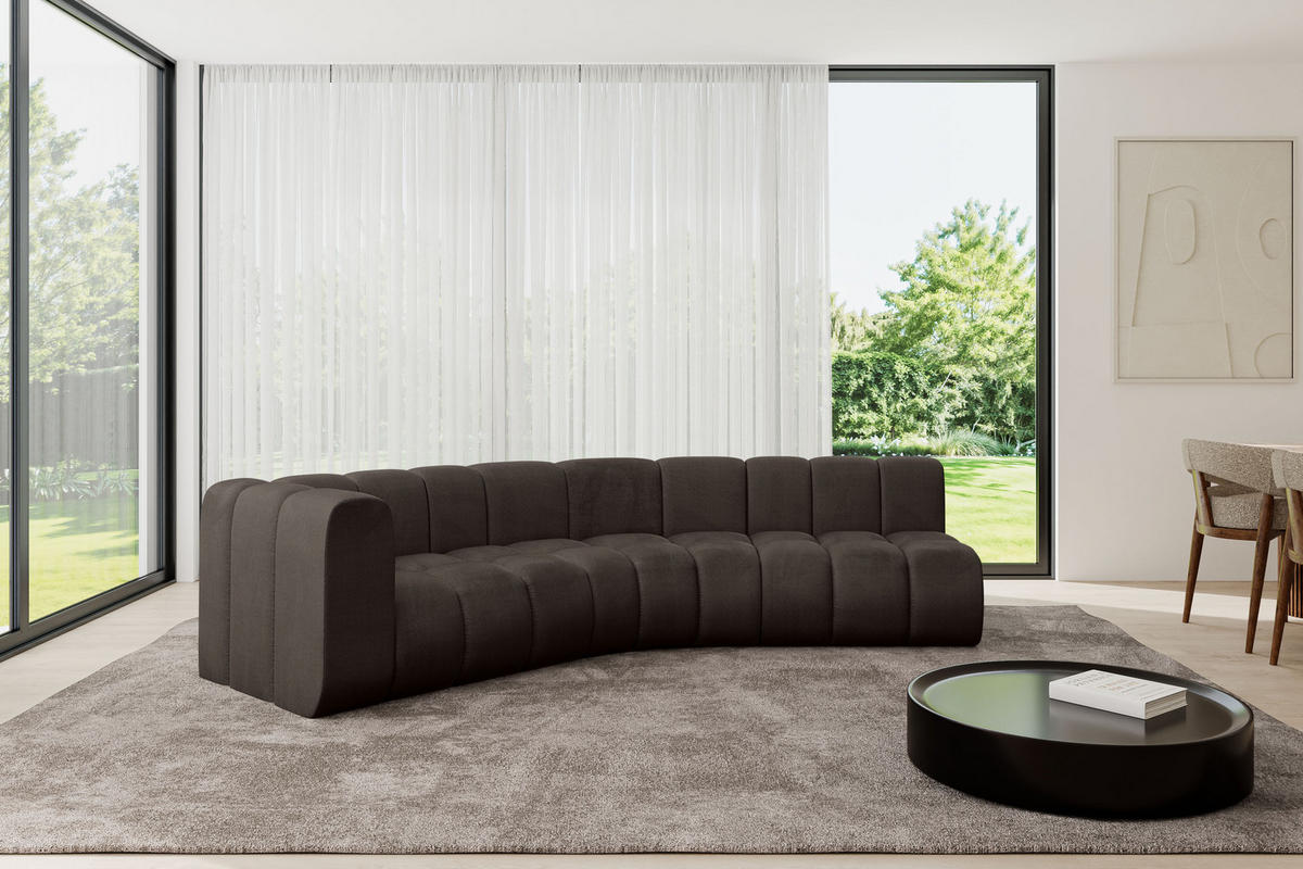 ECKSOFA modulares Sofa Karex-L1 - 308x194x70 cm Braun - Braun, Holzwerkstoff/Textil (308/194cm) - ALTDECOR