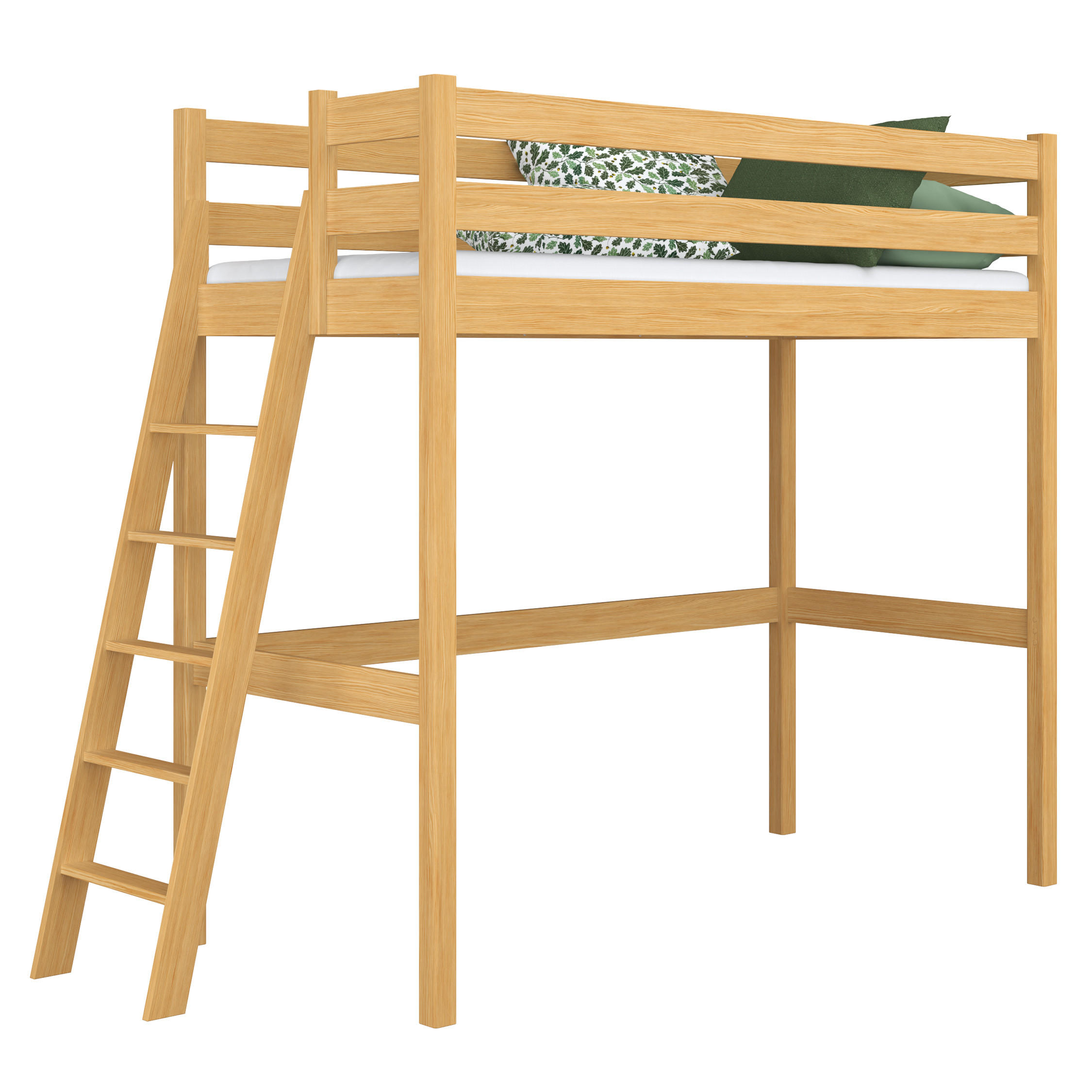 N-Wood Hochbett Hellbraun 100x190 cm
