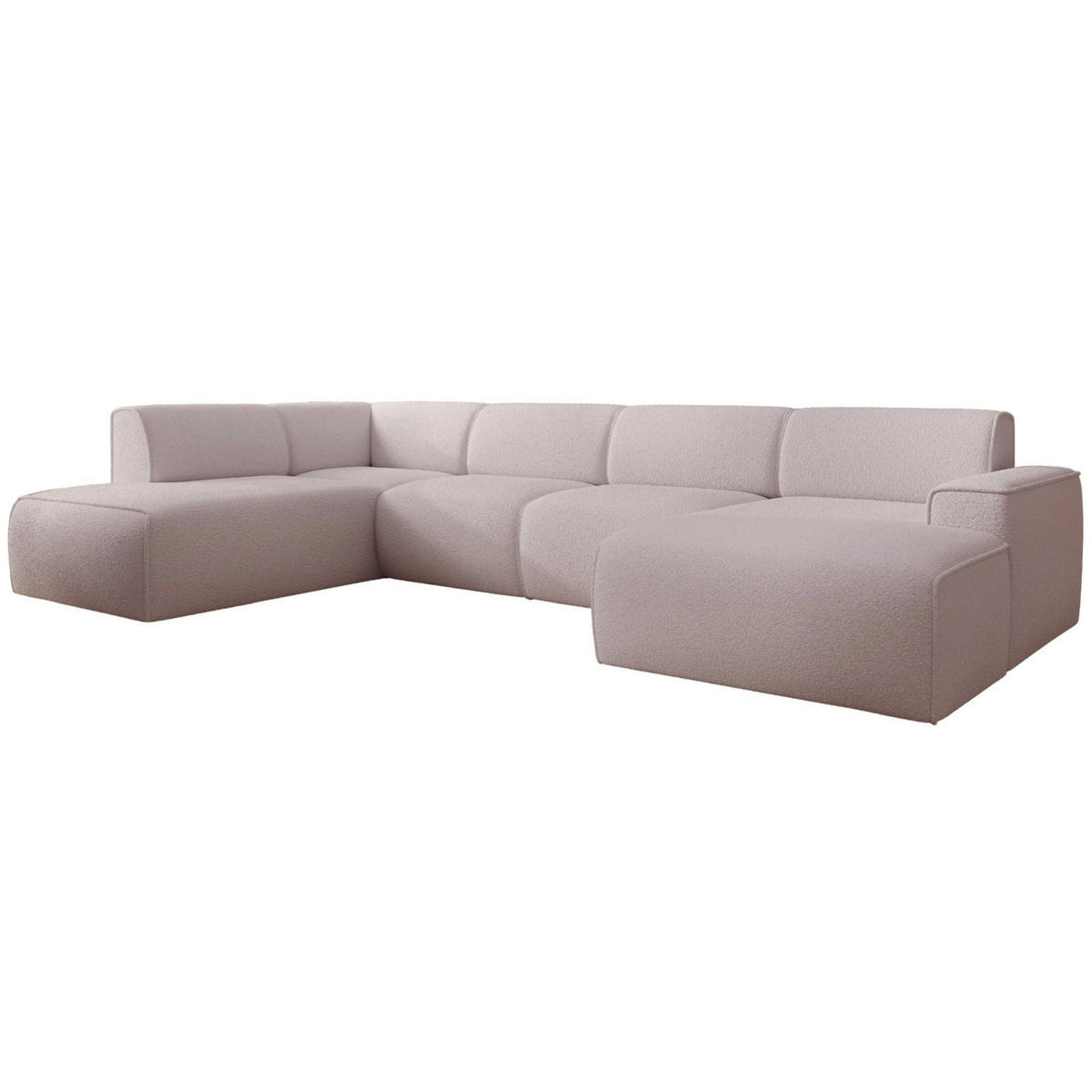 WOHNLANDSCHAFT Bouvi Beige links - Beige/Schwarz, Kunststoff/Textil (378/220cm) - Selsey