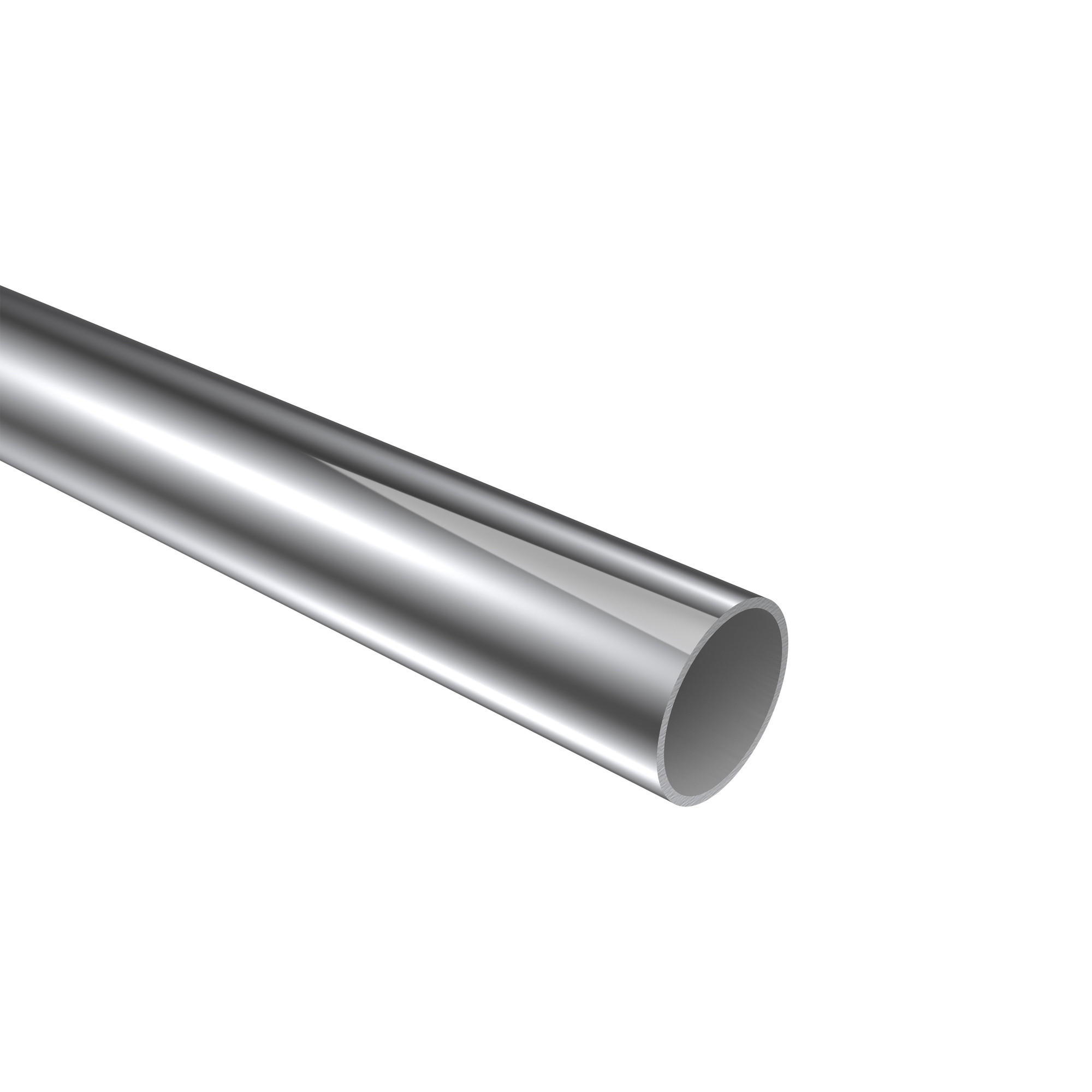RUNDROHR 100 cm, 20 mm Ø Chrom - Chromfarben, Metall (100cm) - INTERDECO