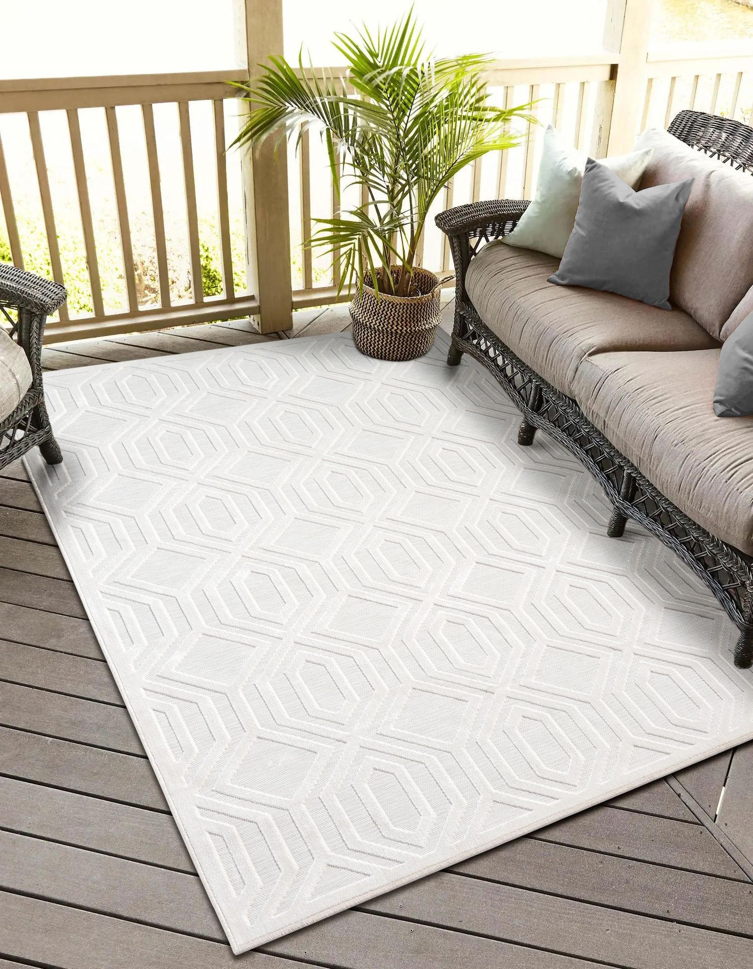 OUTDOORTEPPICH Elaria Creme,Ecru,Weiß 100/160 cm - Creme, Textil (100/160cm) - My-Rug