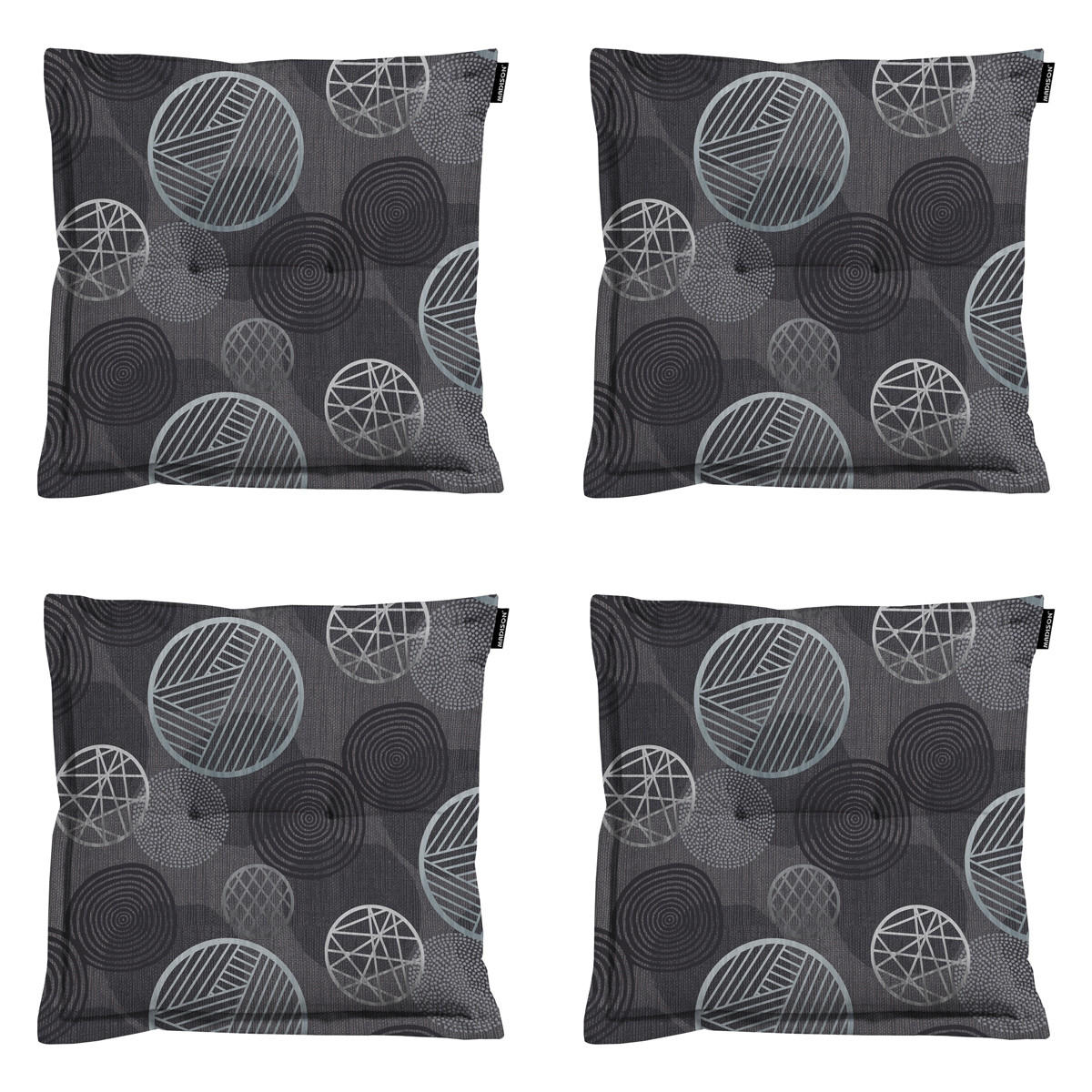 SITZKISSEN Kreis 50/50 cm 4er-Set - Grau, Textil (50/5/50cm) - Madison