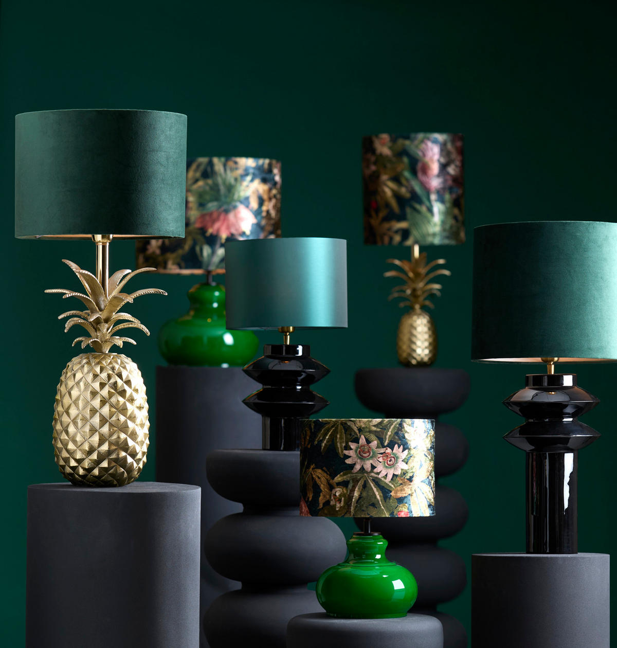 LAMPENFUSS Grün Ø28,5/33 cm - Grün, Glas (28.5/28.5/33cm) - Light & Living