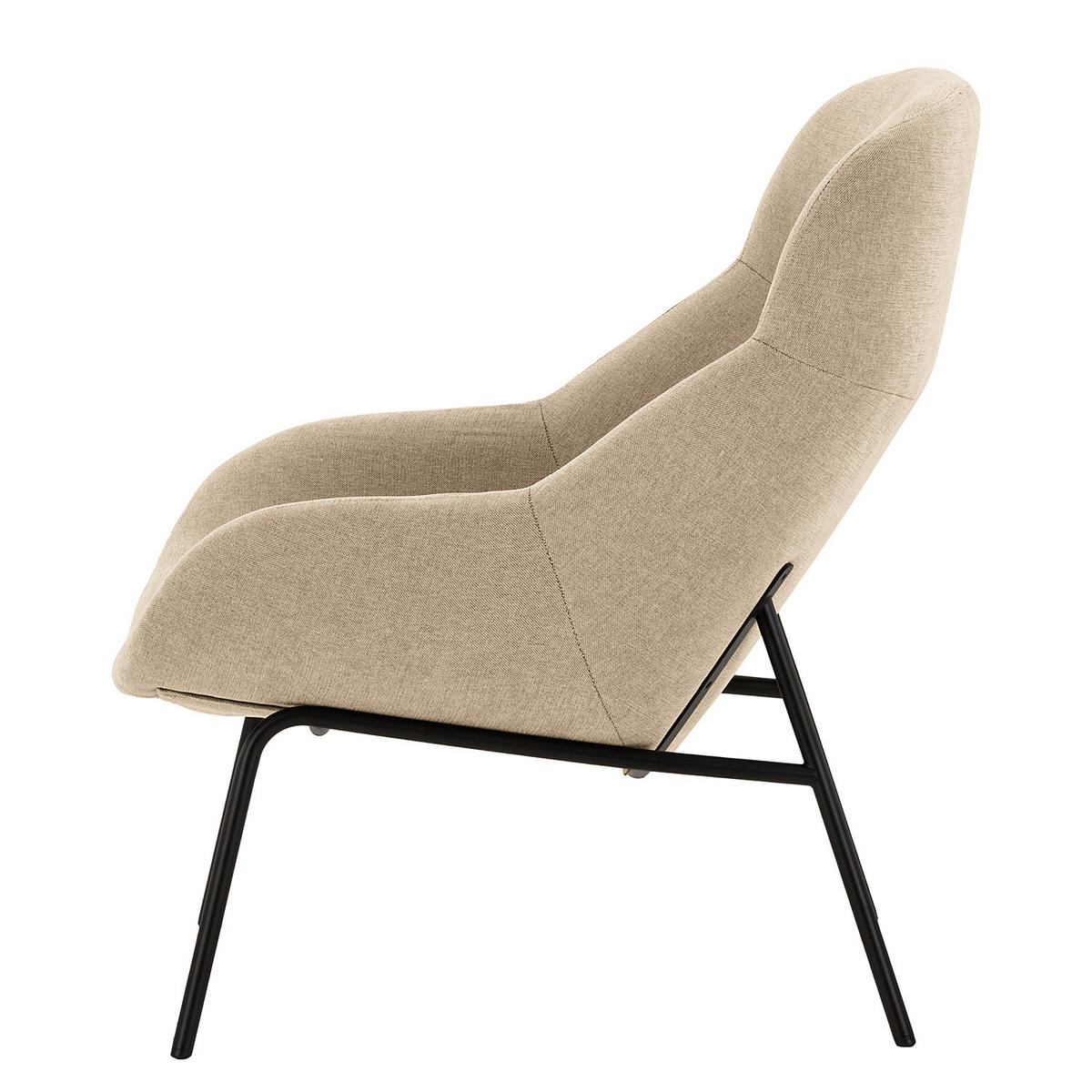 SESSEL - Beige/Schwarz, Textil/Metall (73/102/92cm) - home24