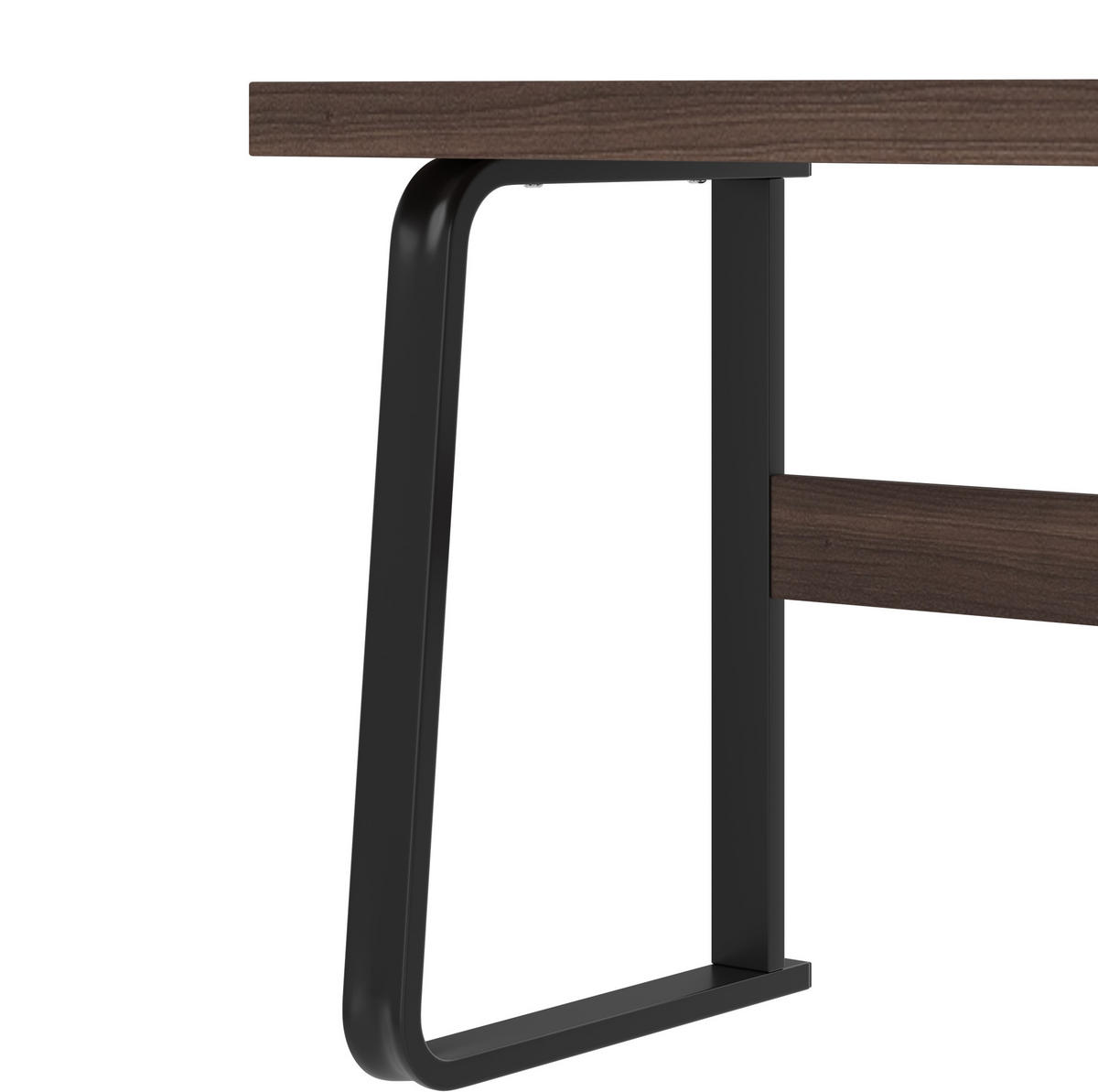 SCHREIBTISCH mit Stauraum 135 x 54 cm MDF Metall Braun - Braun, Metall (161/54/76.4cm) - Meubliv