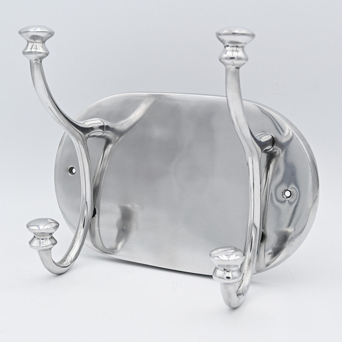 WANDGARDEROBE HOOK 24x14x27 cm, Metall, silber - Silberfarben, Metall (14/24/27cm) - Light & Living