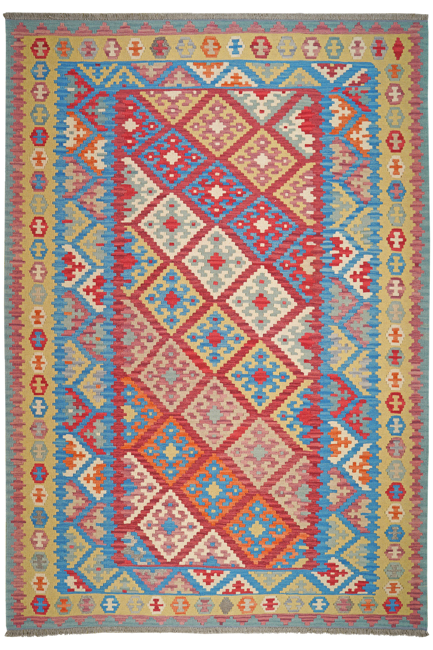 HANDWEBTEPPICH Kelim Gashgai Rot 290/200 cm Schurwolle - Rot, Textil (200/290cm) - Looma