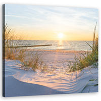 WANDBILD Sonnenuntergang am Strand - Beige, Textil (60/60cm) - Feeby