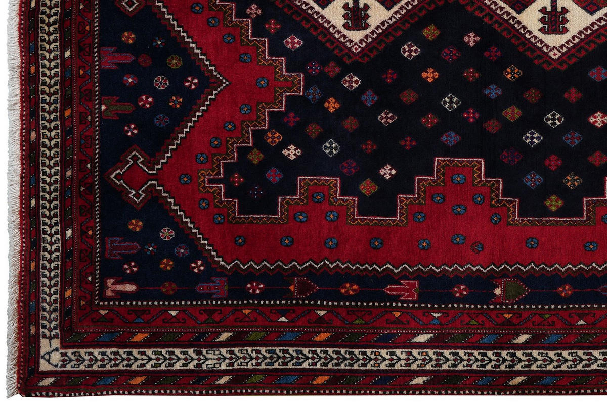 ORIENTTEPPICH handgeknüpft Afshar Blau 226/164 cm Schurwolle - Blau, Textil (164/226cm) - Looma