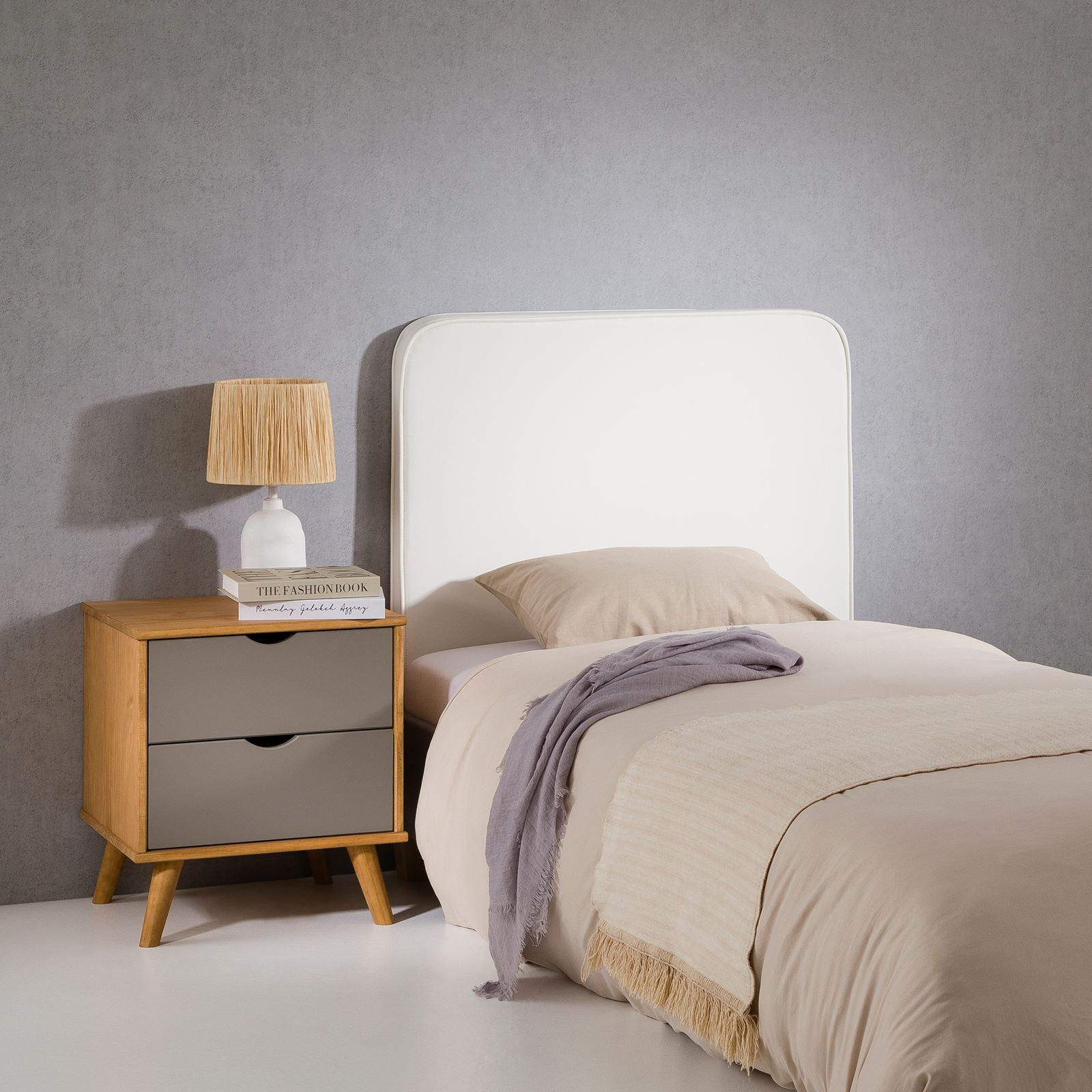 KOPFTEIL ARIELA 90X190 CM - Weiß, Textil (90/68/6cm) - IDIMEX