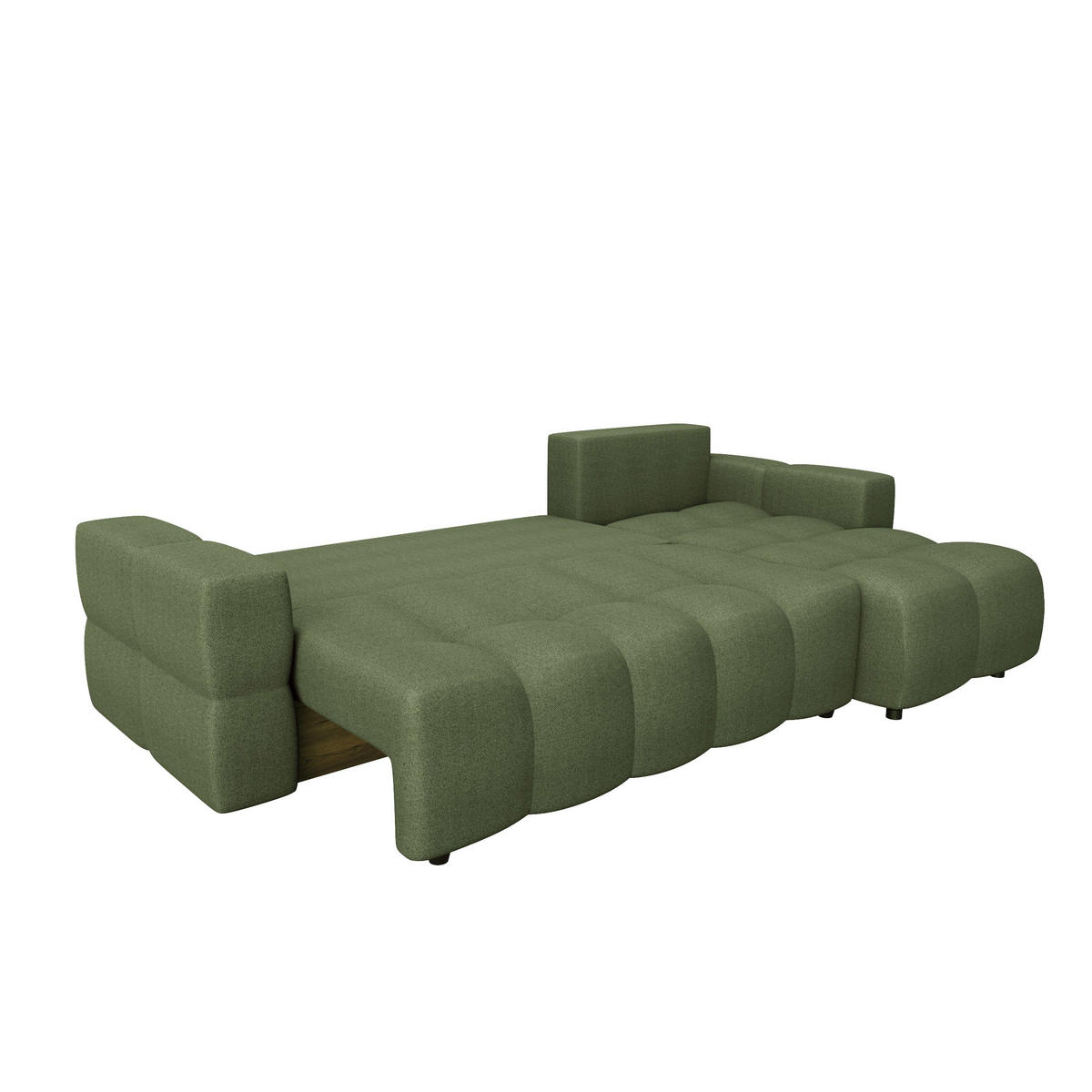 ECKSOFA RECHTS SCHLAFSOFA Mit Stauraum Stoff grün 286 cm - Olivgrün, Textil (286/169cm) - Sia Home