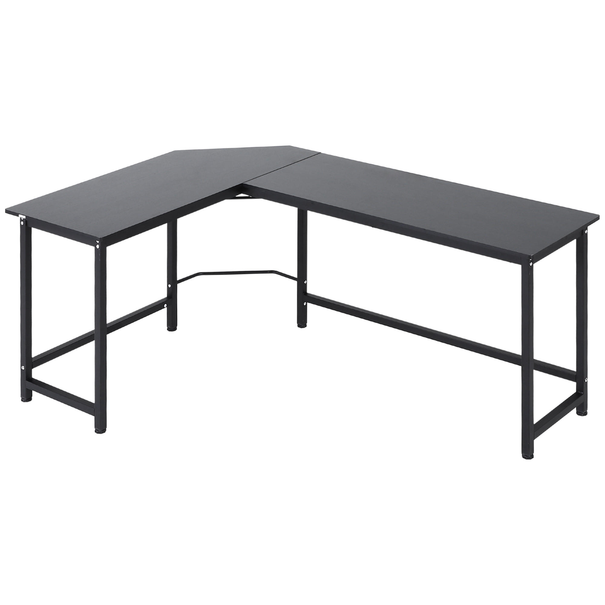 SCHREIBTISCH L-Form, Metall, Schwarz - Schwarz, Metall (168/120/75cm) - Vinsetto