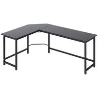 SCHREIBTISCH L-Form, Metall, Schwarz - Schwarz, Metall (168/120/75cm) - Vinsetto