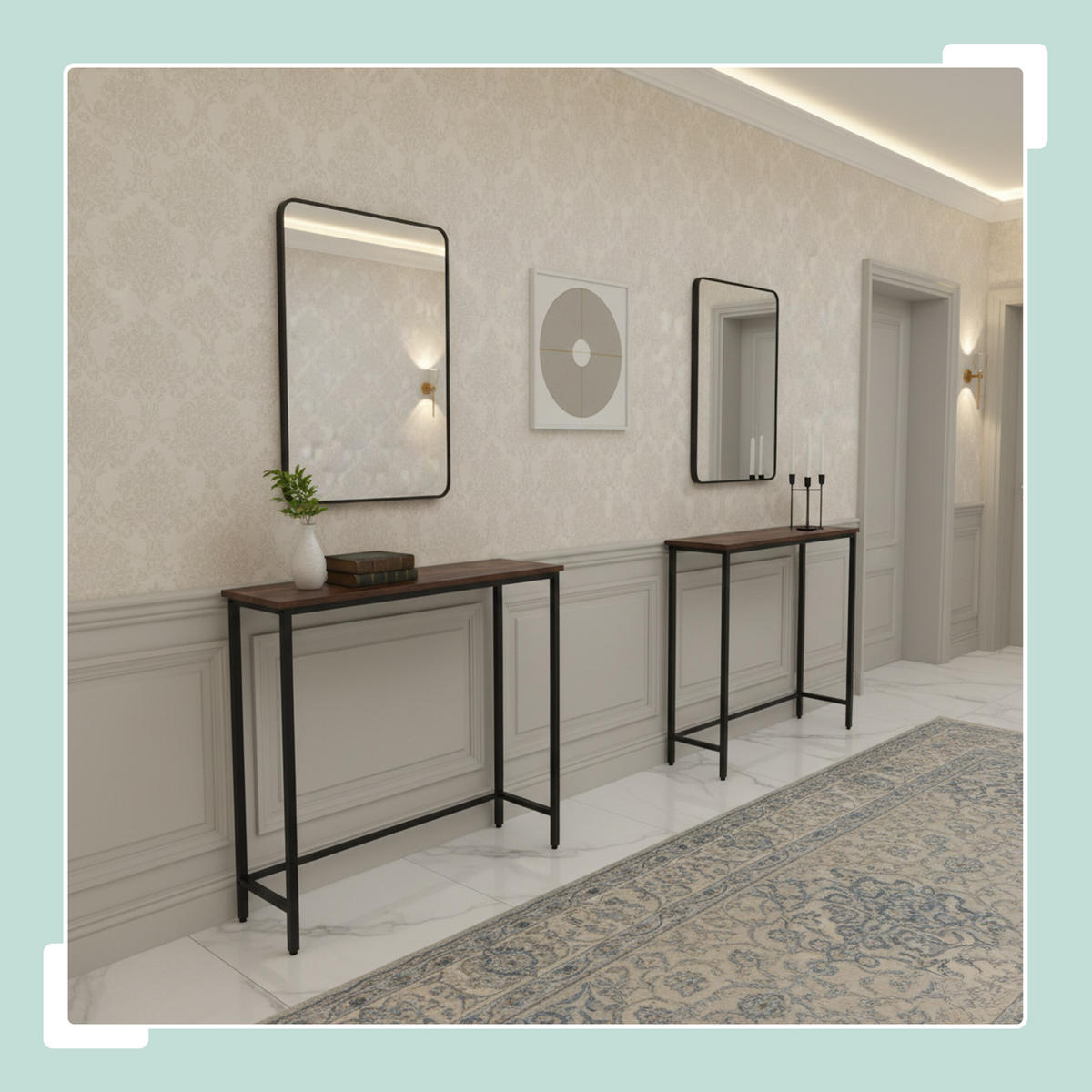 KONSOLENTISCH - Multicolor, Holzwerkstoff/Metall (24/75/75cm) - Relaxdays