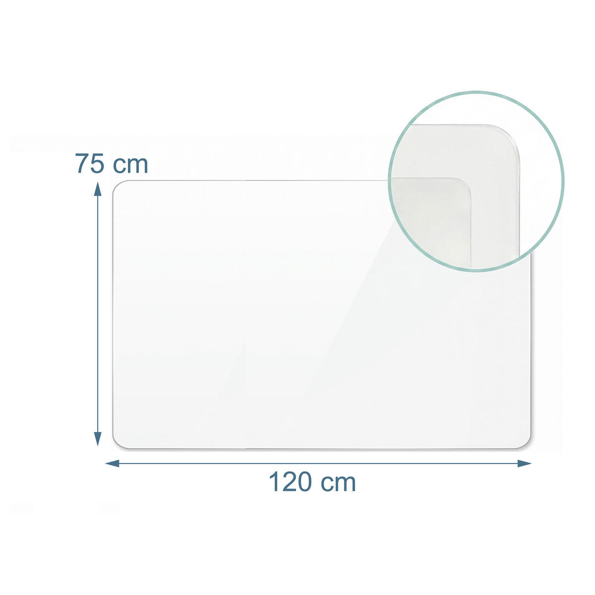 SKYDDSMATTA Transparent PVC för kontorsstol 75x120 cm - Transparent, Plast (75/120cm) - Relaxdays