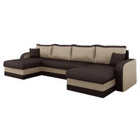 ECKSOFA Kris U - Schwarz/Braun, Holz/Kunststoff (304/80/140cm) - MIRJAN24