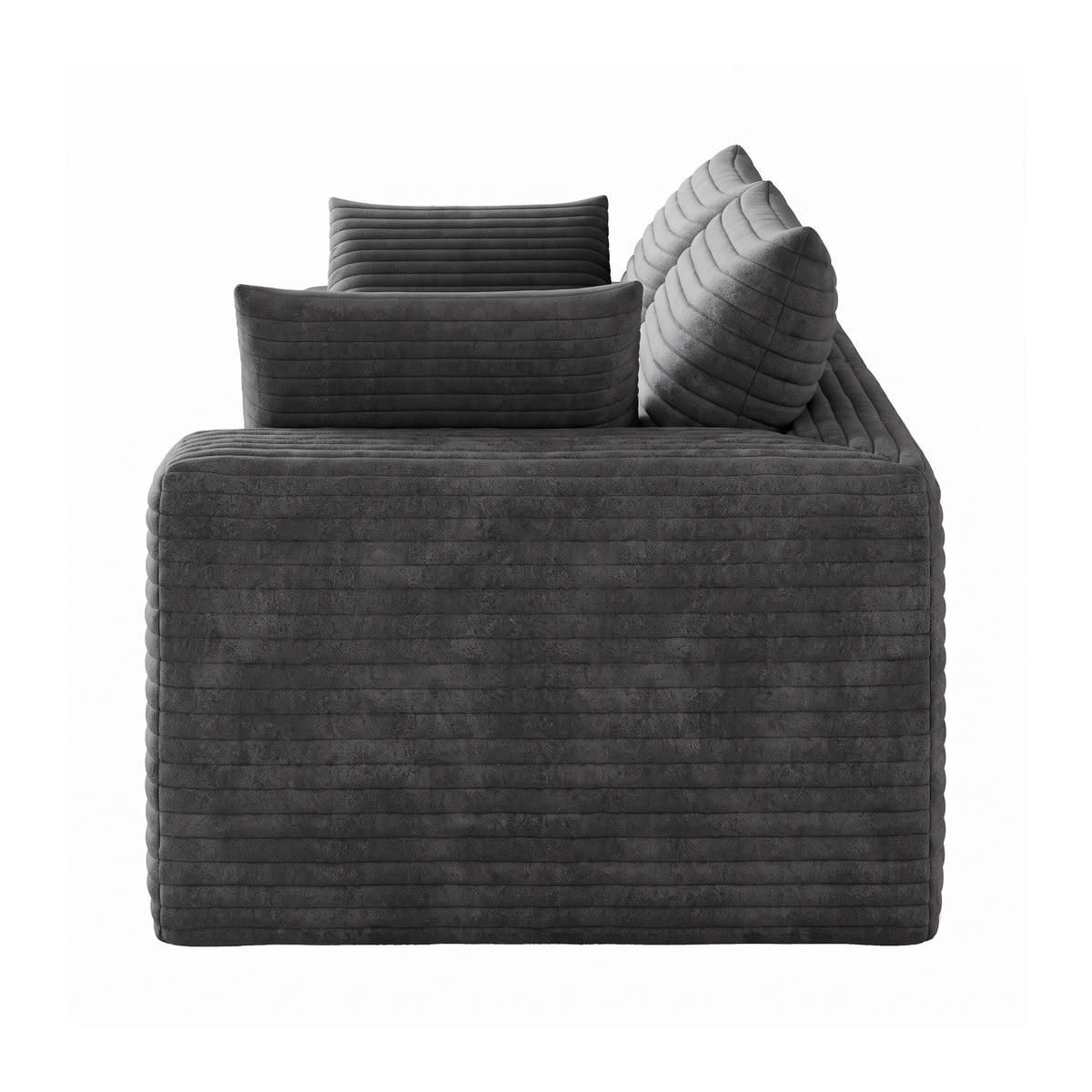 POHOVKA Tmavě šedá z manšestru, 180 cm, modulární - tmavě šedá, textil (180/60/90cm) - Urban Meuble